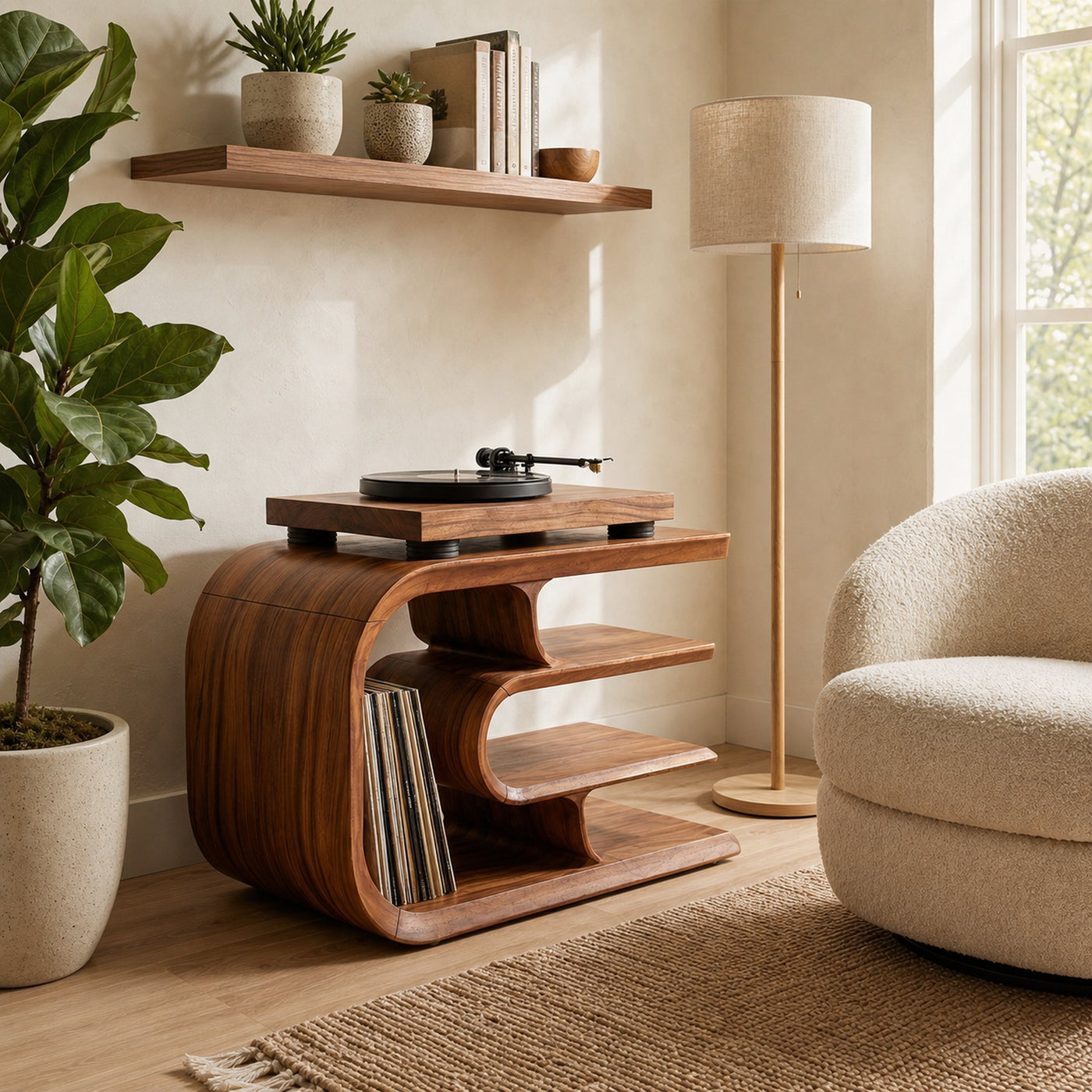 Contemporary Vinyl Record Stand For Reading Corner - product view 5