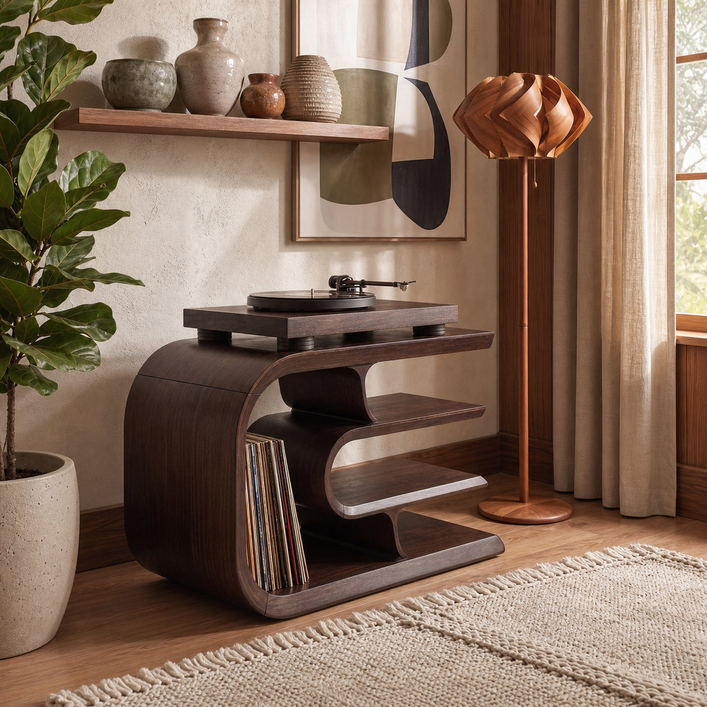 Contemporary Vinyl Record Stand For Reading Corner - product view 6
