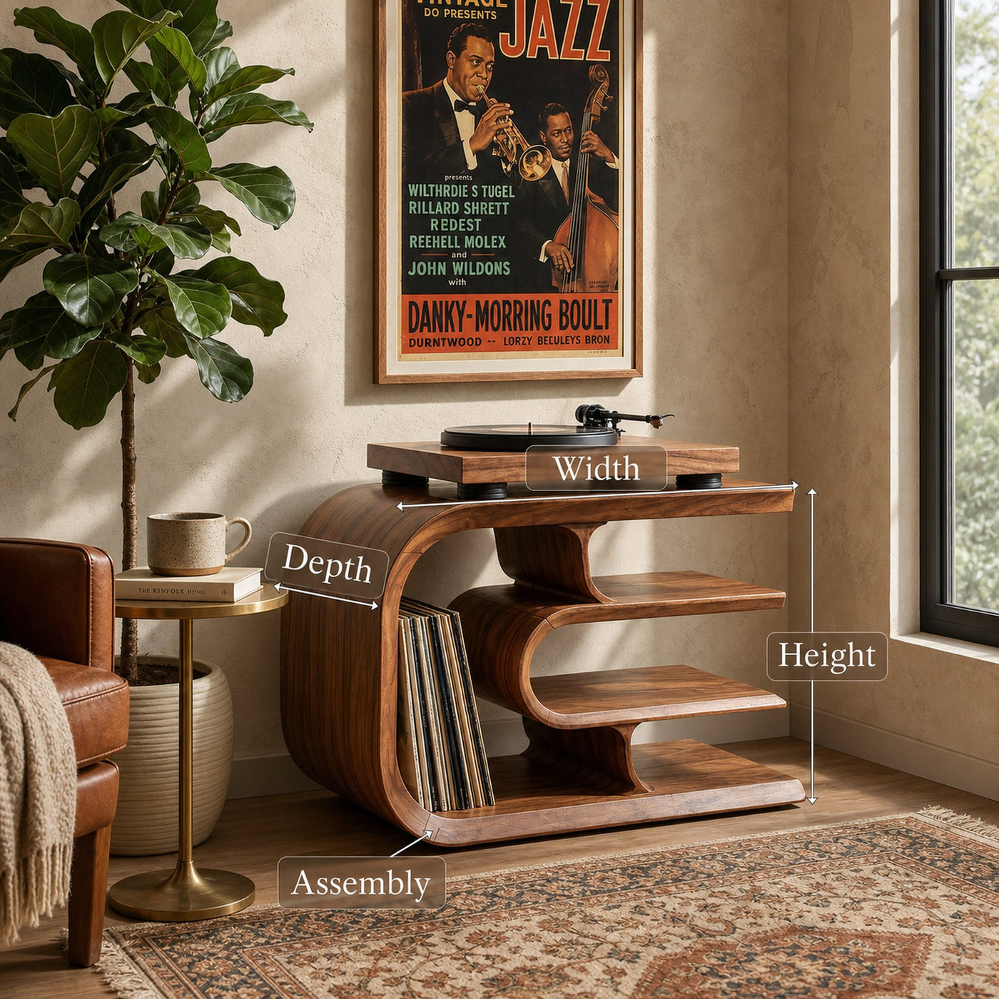 Contemporary Vinyl Record Stand For Reading Corner - product view 8