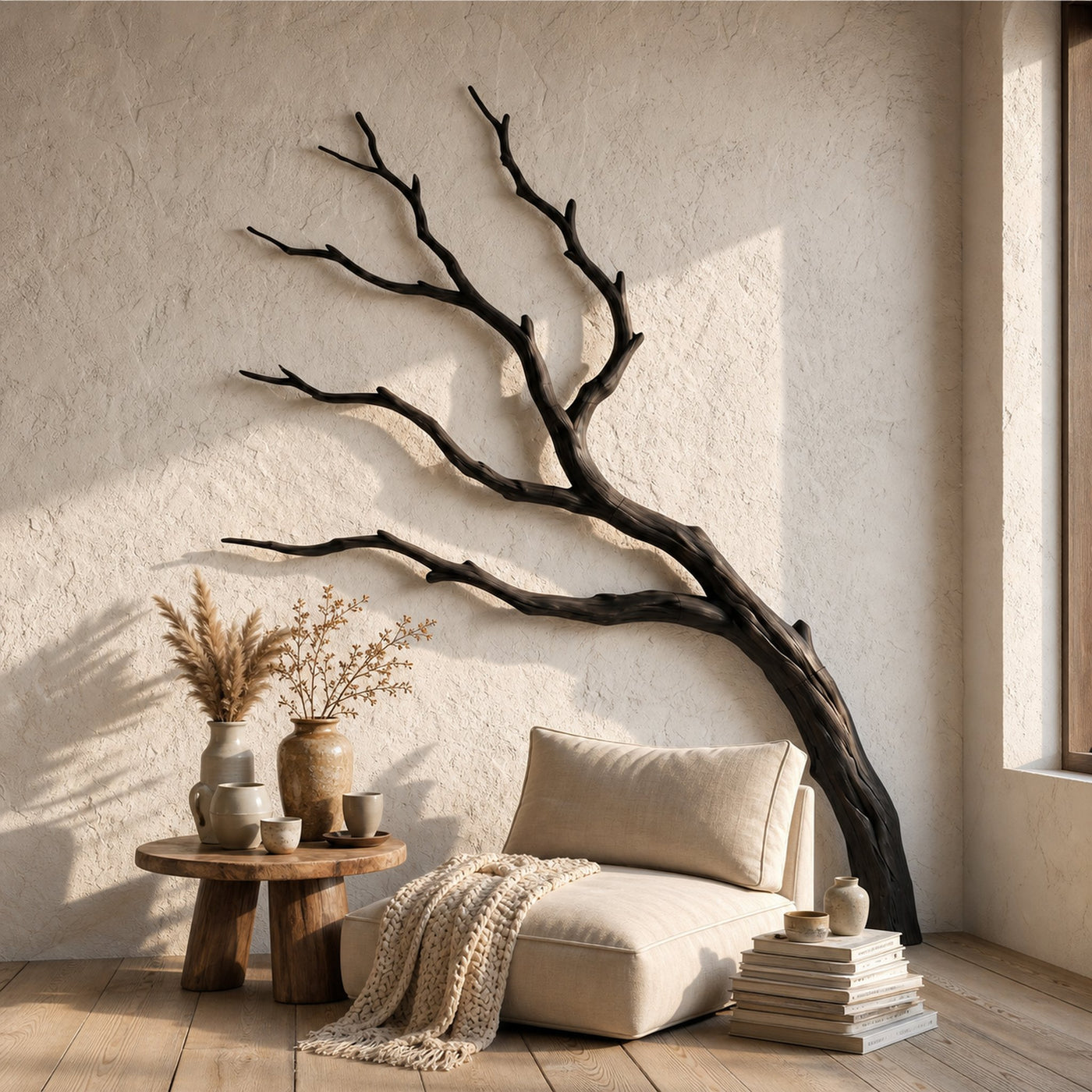 Contemporary Wall Decor Natural Tree Branch Form For Living Room