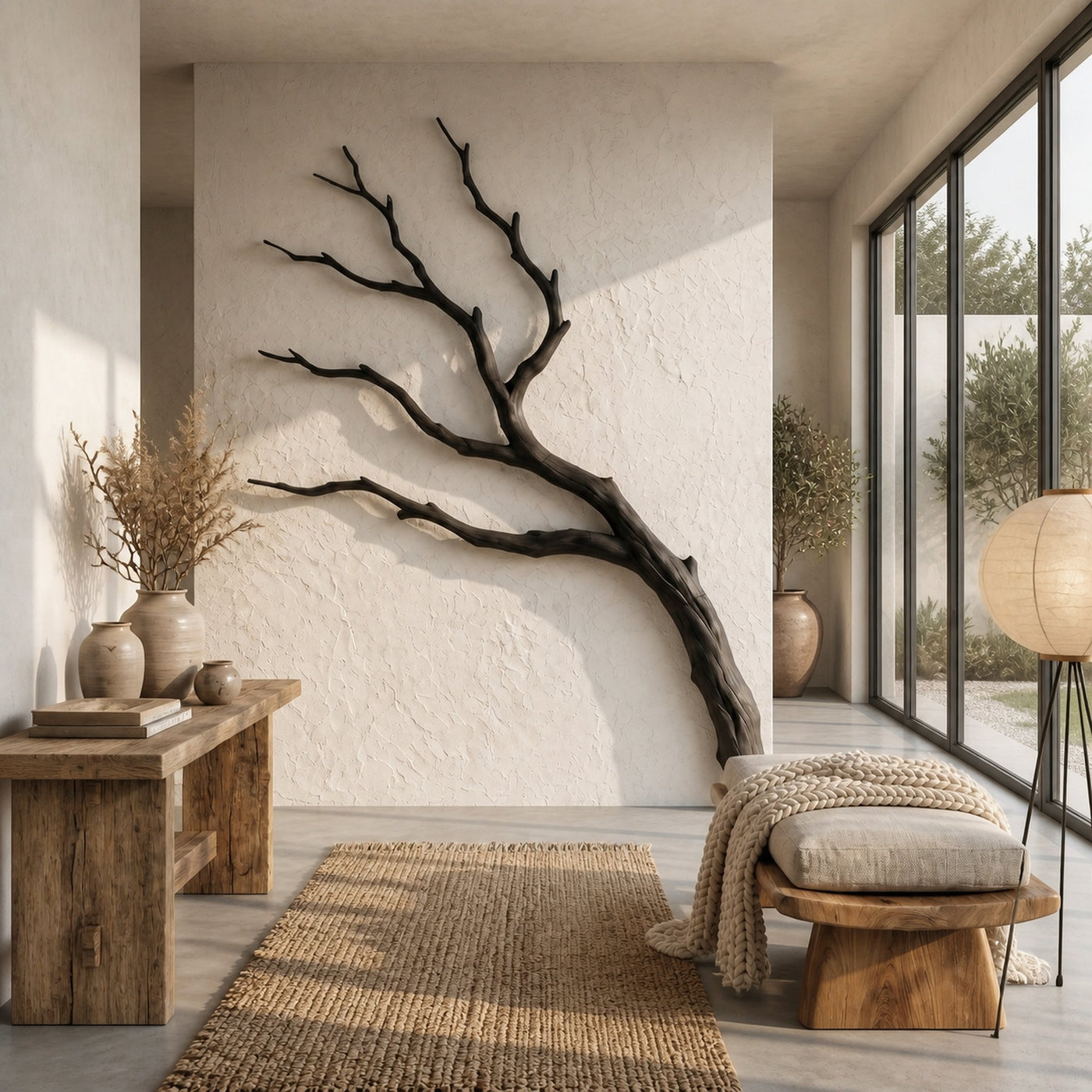 Contemporary Wall Decor Natural Tree Branch Form For Living Room - product view 4