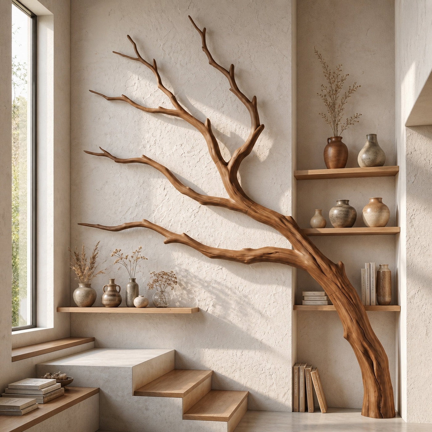 Contemporary Wall Decor Natural Tree Branch Form For Living Room - product view 6
