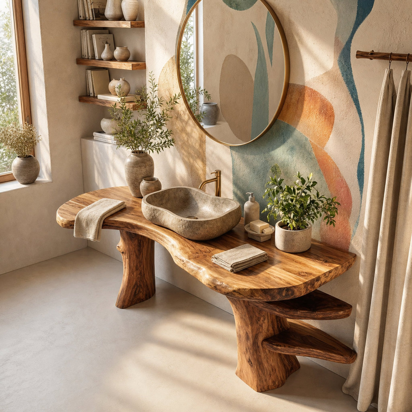 Contemporary Wood Bathroom Vanity For Ensuite Bathroom - product view 4