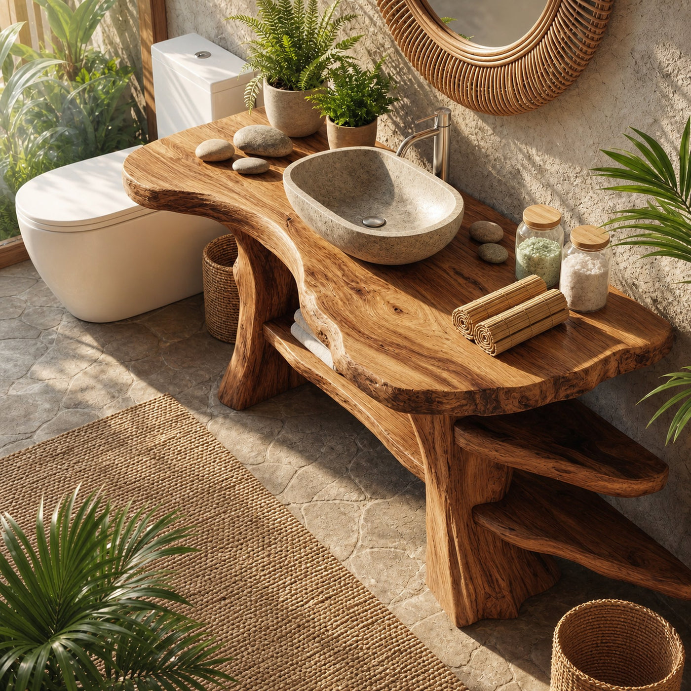 Contemporary Wood Bathroom Vanity For Ensuite Bathroom - product view 5