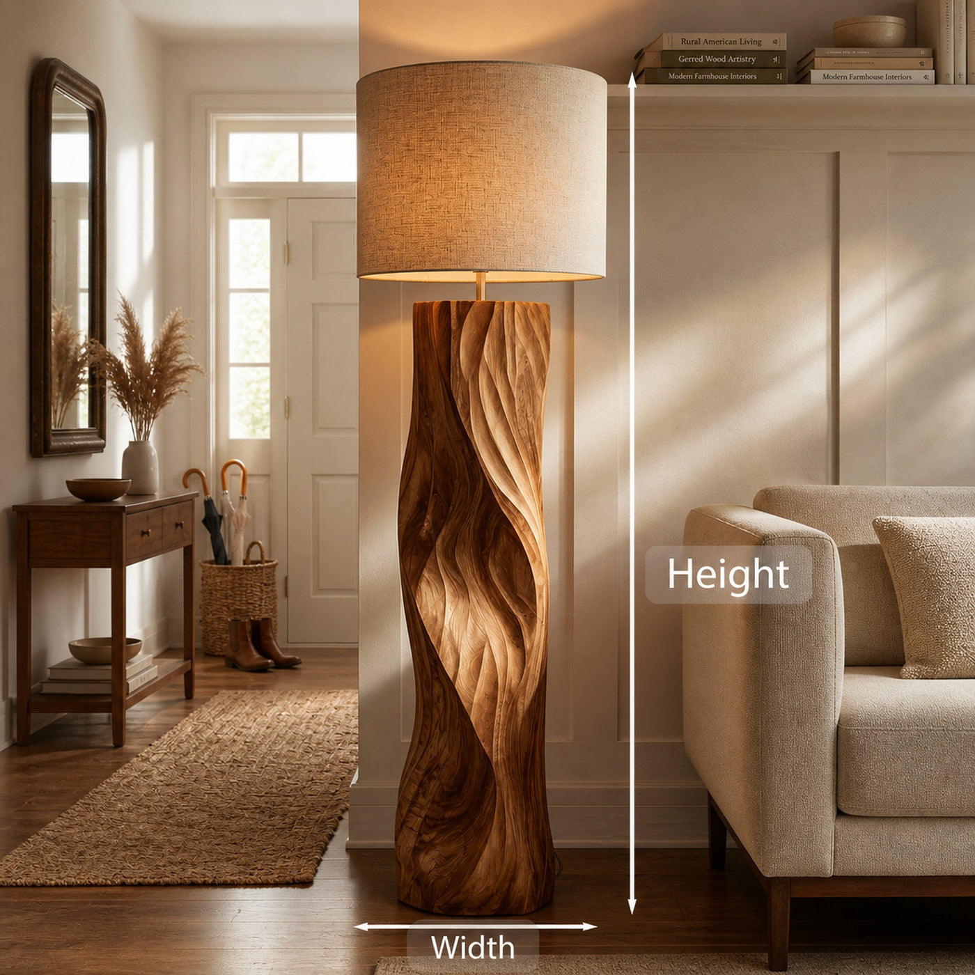 Contemporary Wood Floor Lamp Sculptural Design For Home Lobby - product view 8