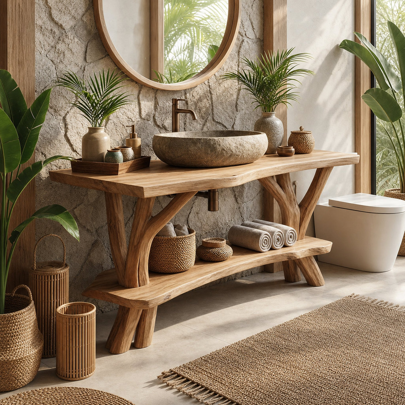 Contemporary Wooden Vanity For Luxury Bathroom Space