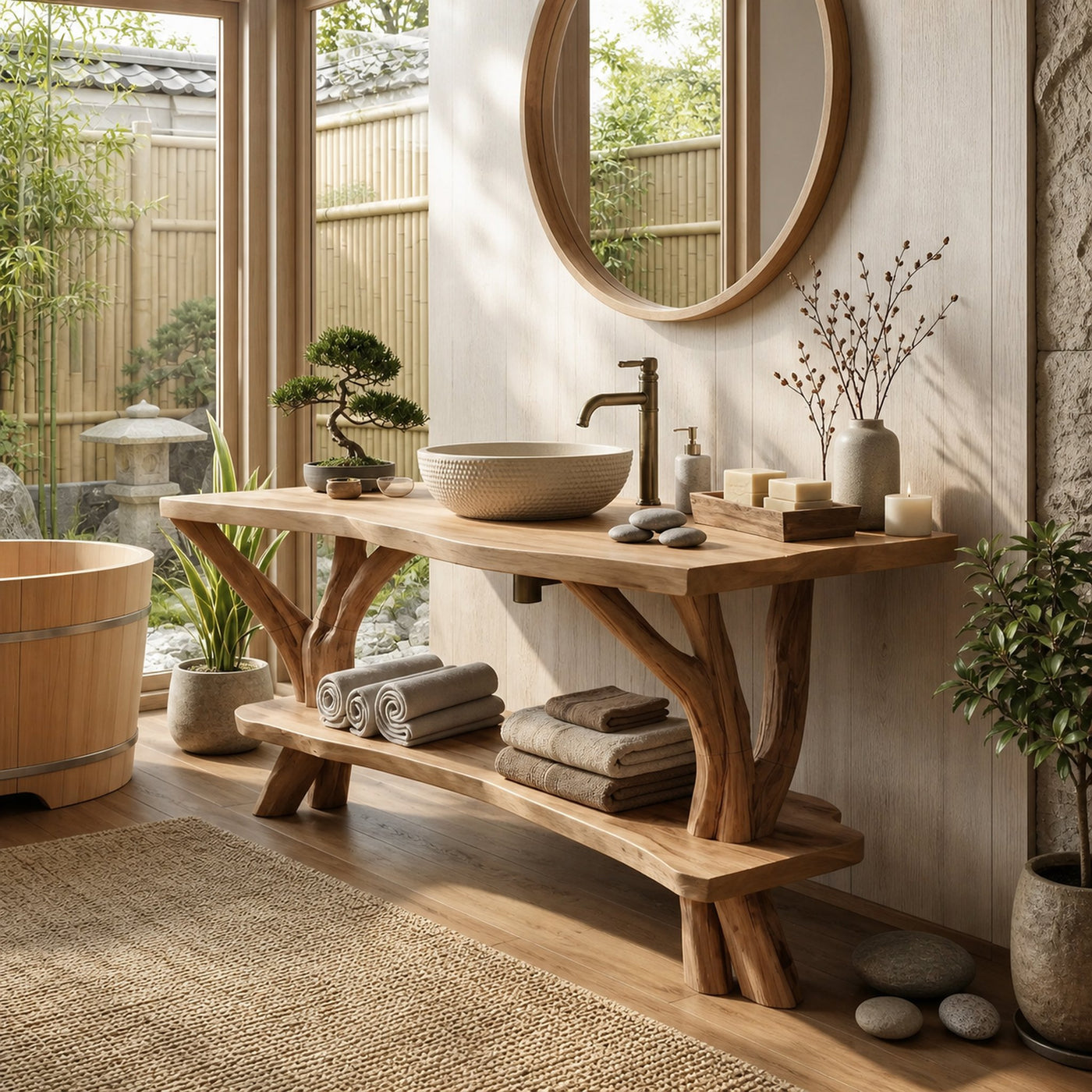 Contemporary Wooden Vanity For Luxury Bathroom Space - product view 3