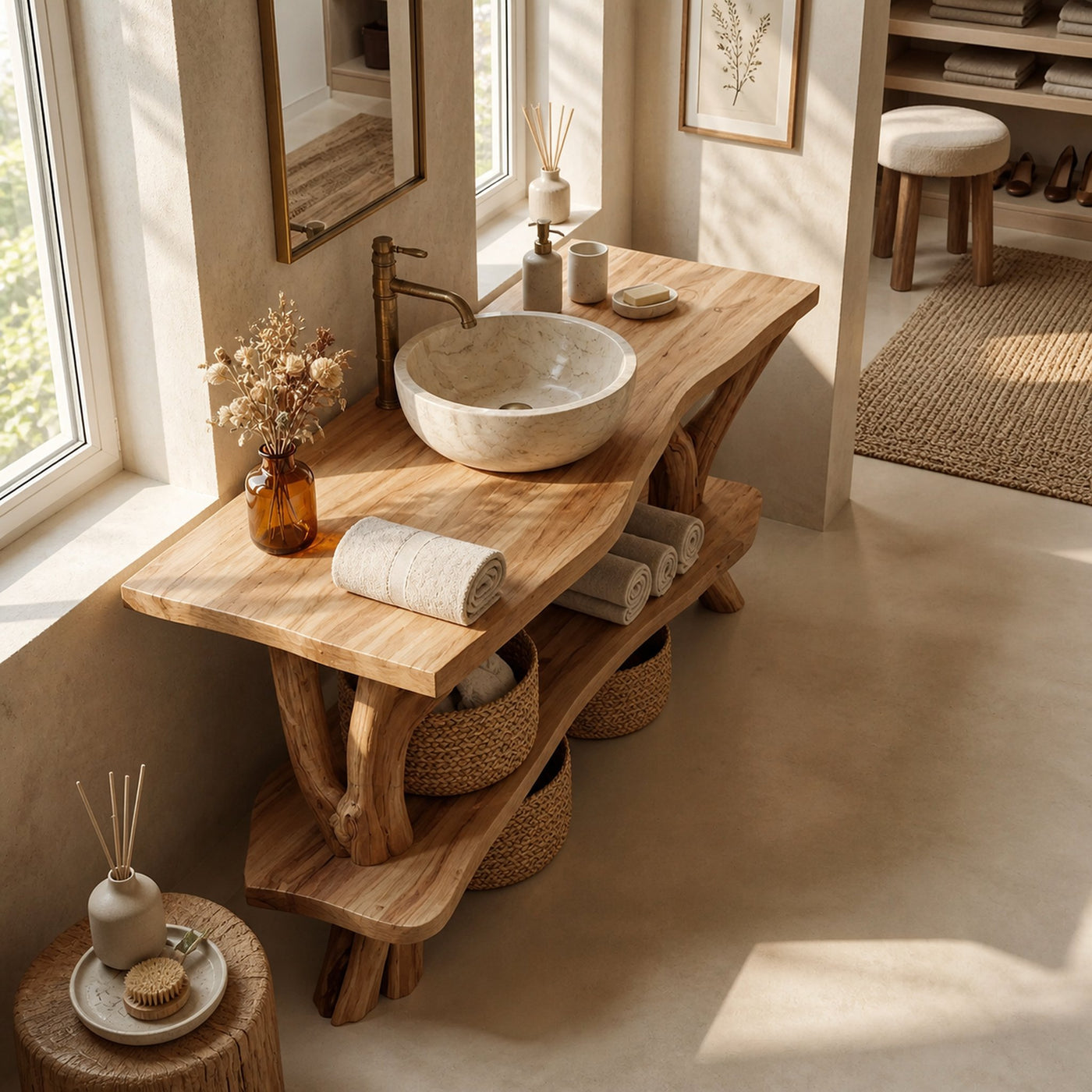 Contemporary Wooden Vanity For Luxury Bathroom Space - product view 5