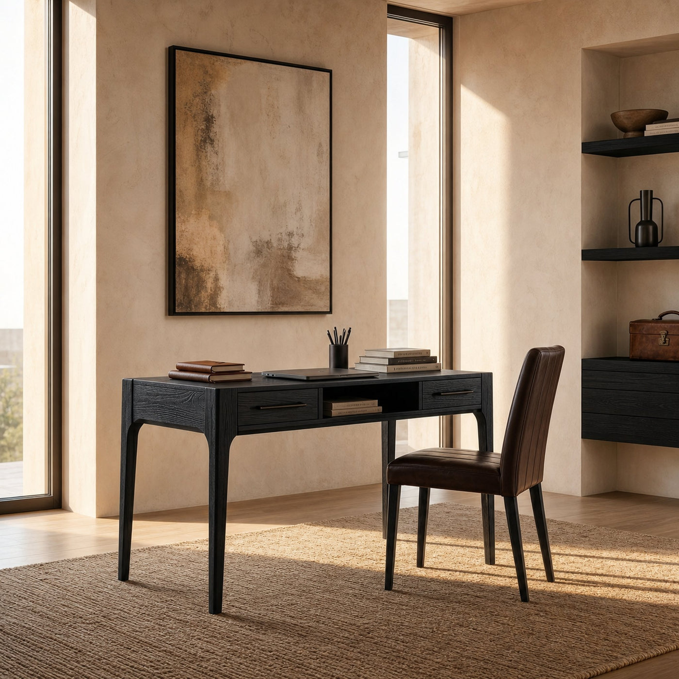 Contemporary Writing Desk With Slim Drawers For Study Room - product view 4