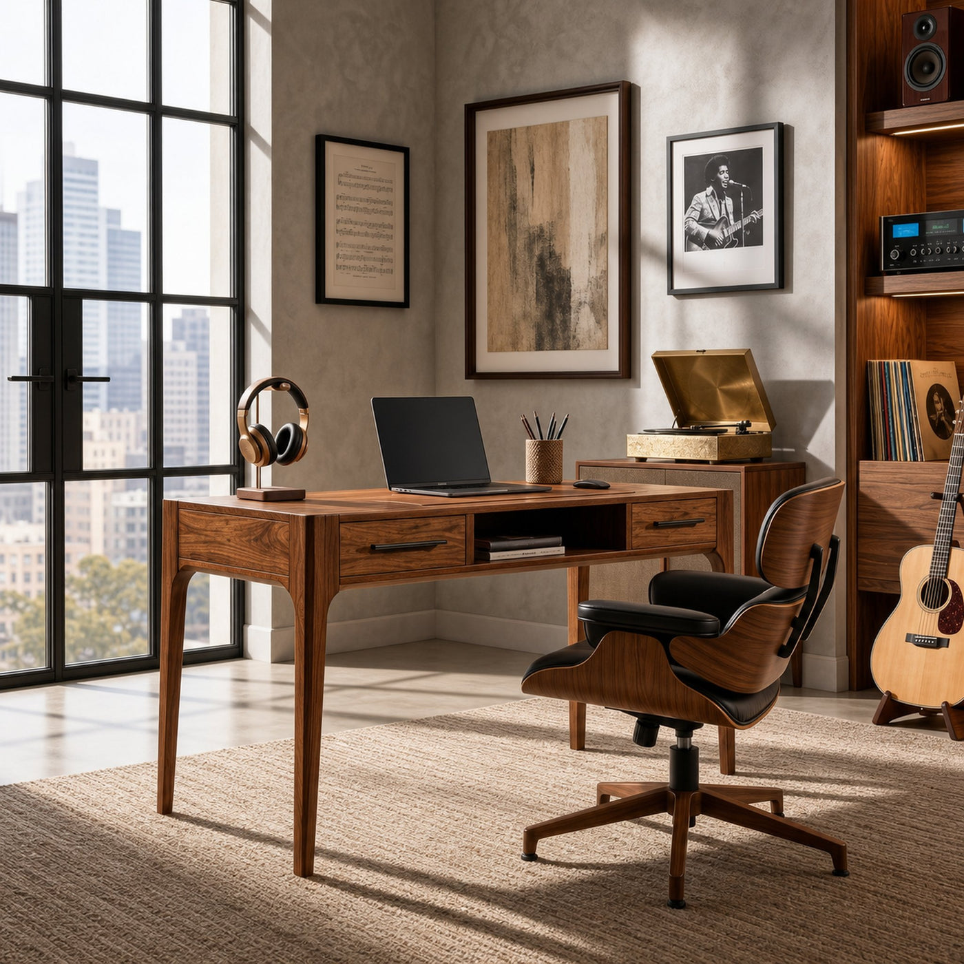 Contemporary Writing Desk With Slim Drawers For Study Room - product view 6