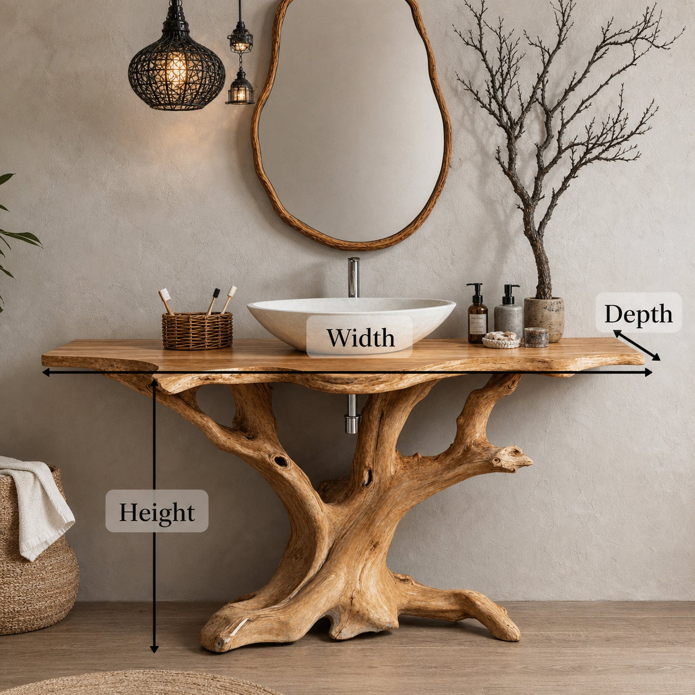 Custom Handcrafted Bathroom Vanity For Stylish Interiors - product view 5
