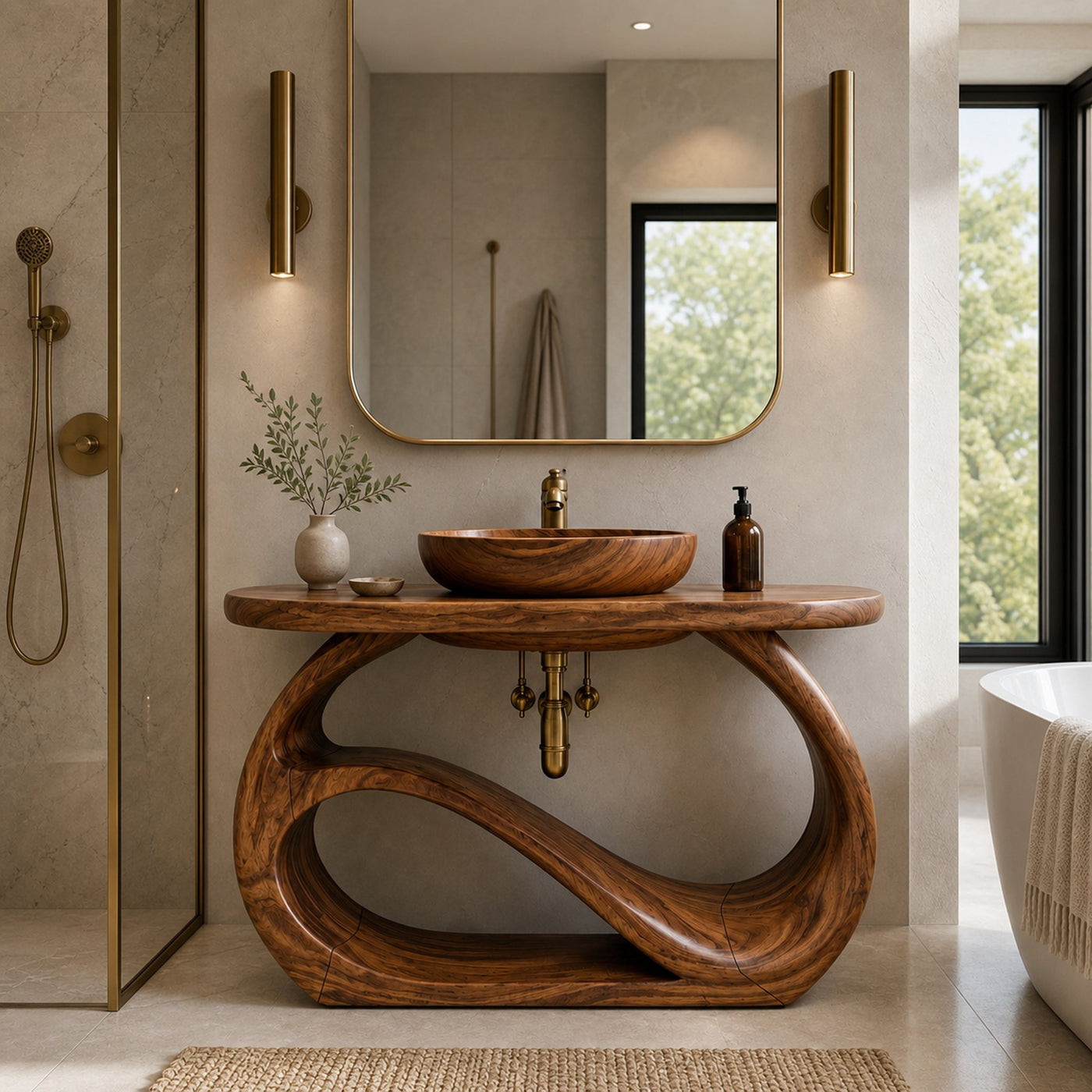 Double Sink Wooden Bathroom Cabinet For Luxury Bathroom - product view 2