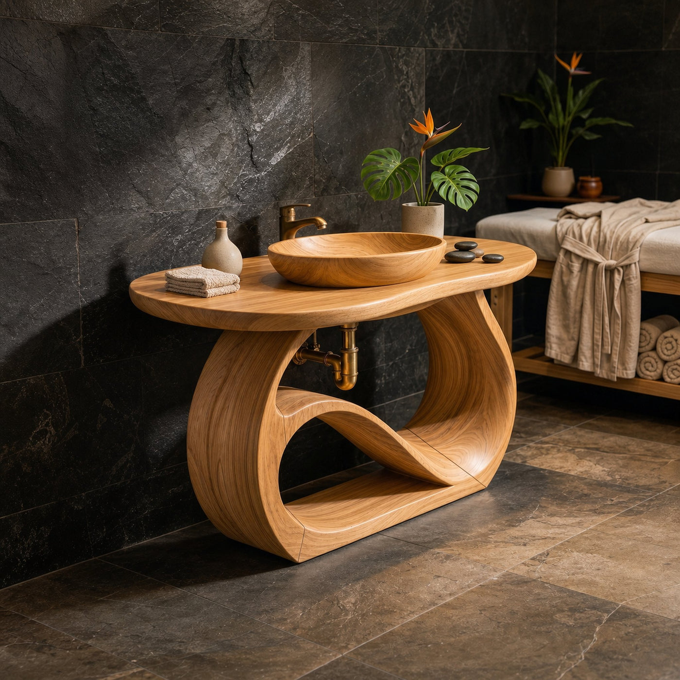 Double Sink Wooden Bathroom Cabinet For Luxury Bathroom - product view 5