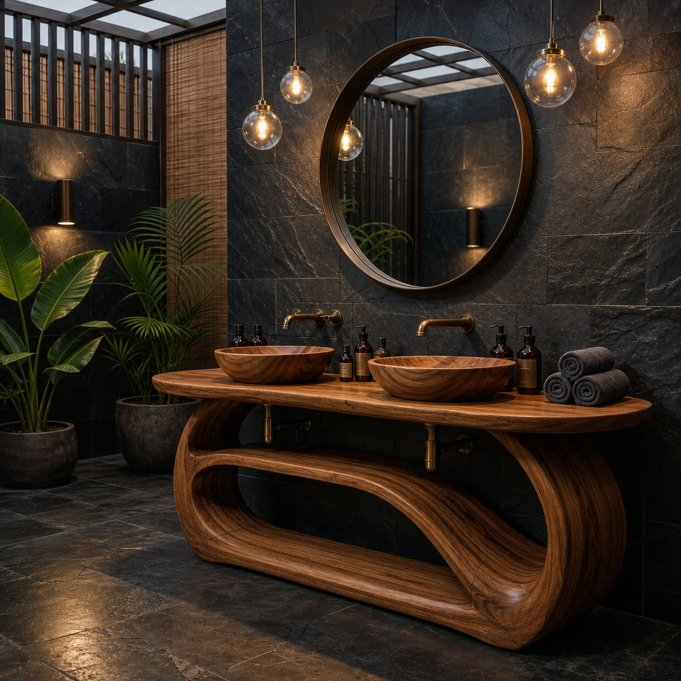 Double Sink Wooden Bathroom Cabinet For Luxury Bathroom - product view 6