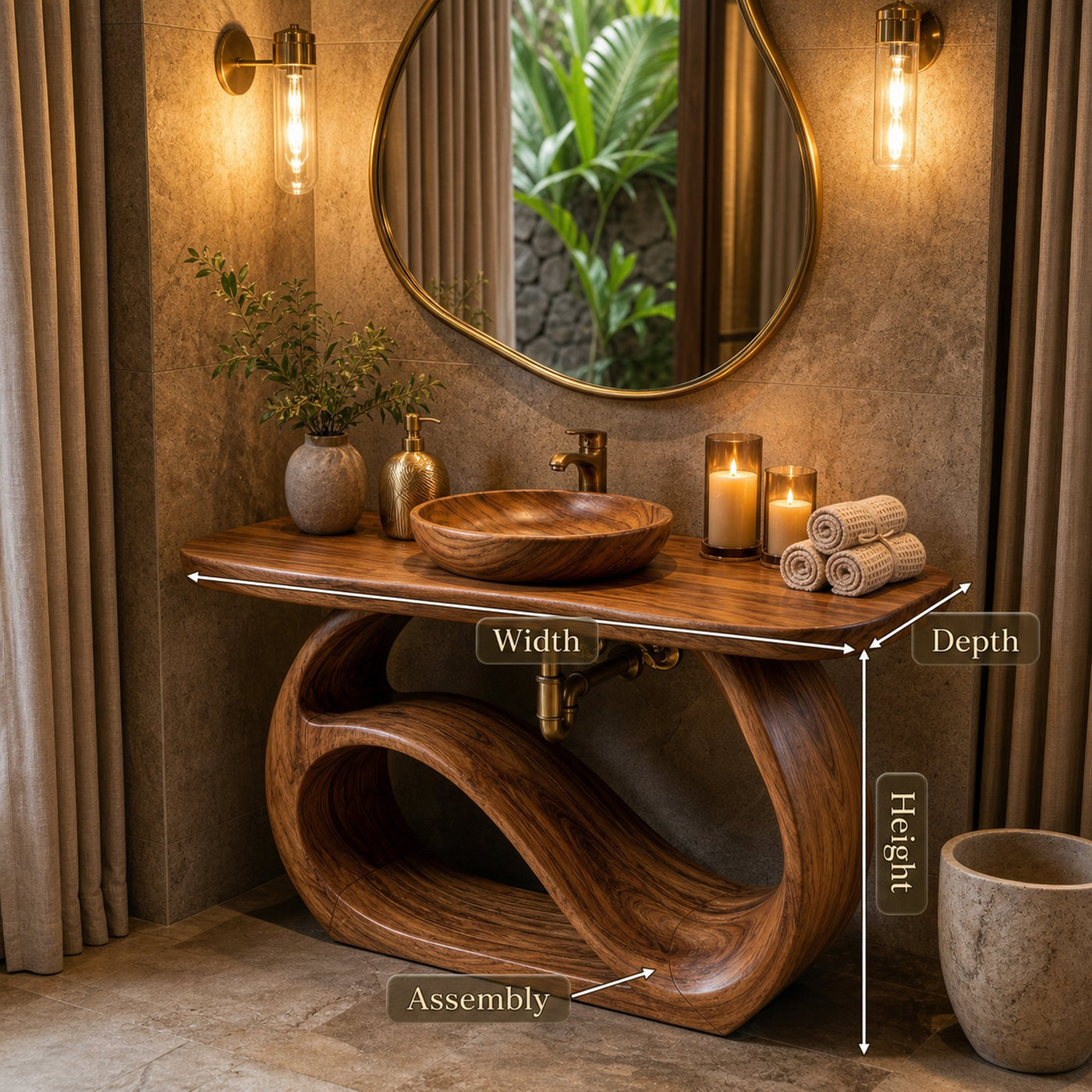 Double Sink Wooden Bathroom Cabinet For Luxury Bathroom - product view 8