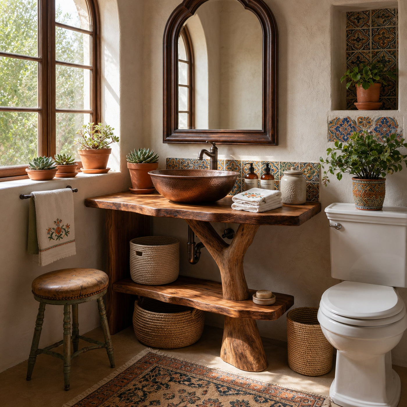 Farmhouse Bathroom Vanity Solid Wood Live Edge For Natural Bath Decor - product view 3