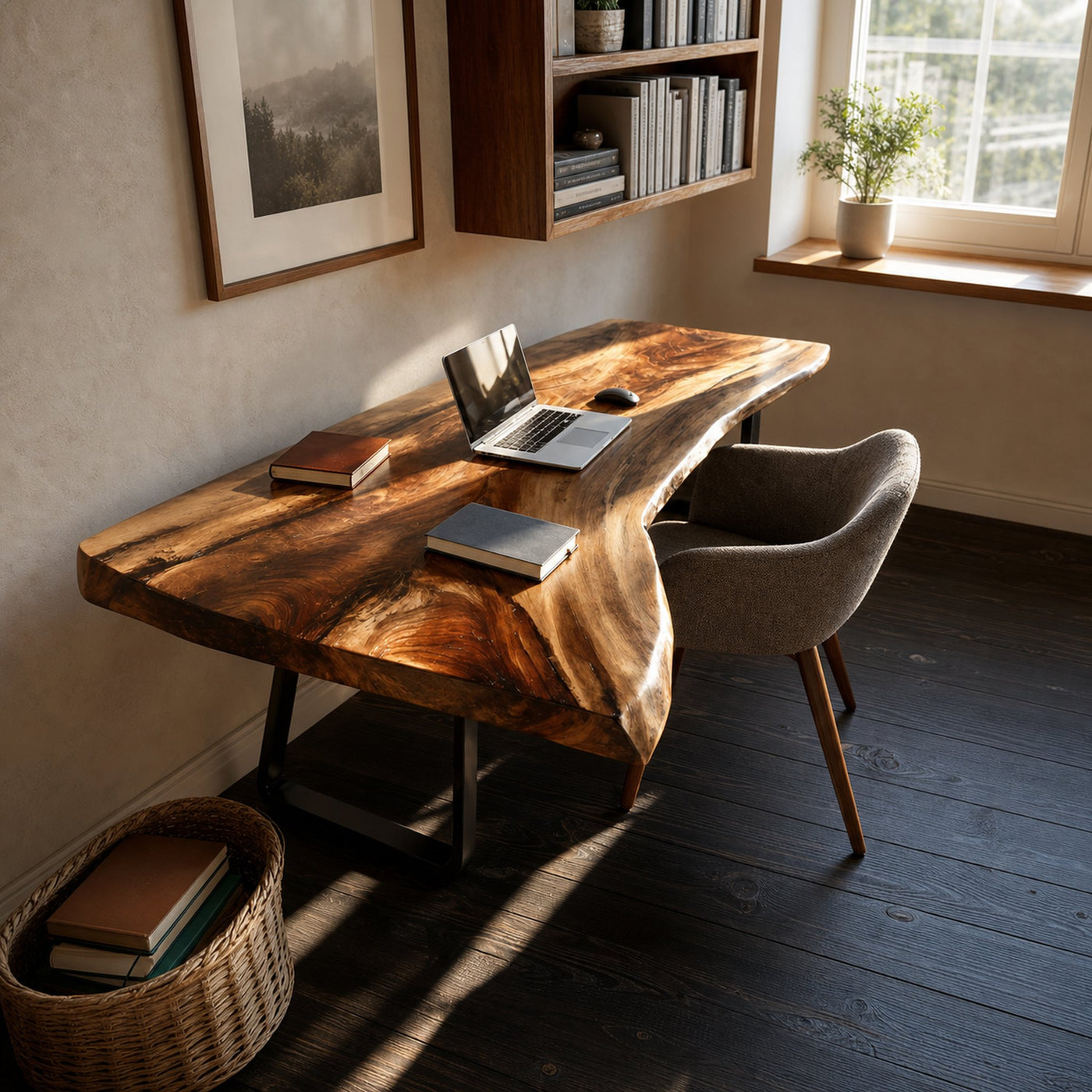 Farmhouse Handmade Live Edge Desk For Interior - product view 3