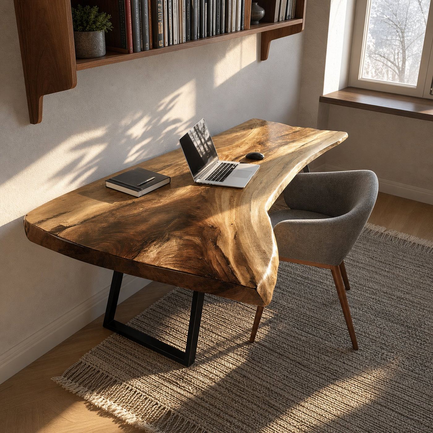 Farmhouse Handmade Live Edge Desk For Interior - product view 5
