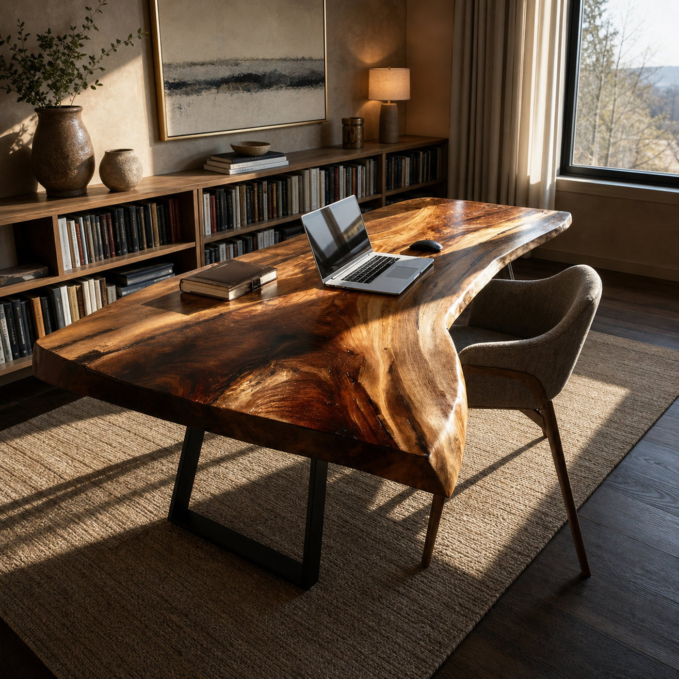 Farmhouse Handmade Live Edge Desk For Interior - product view 6