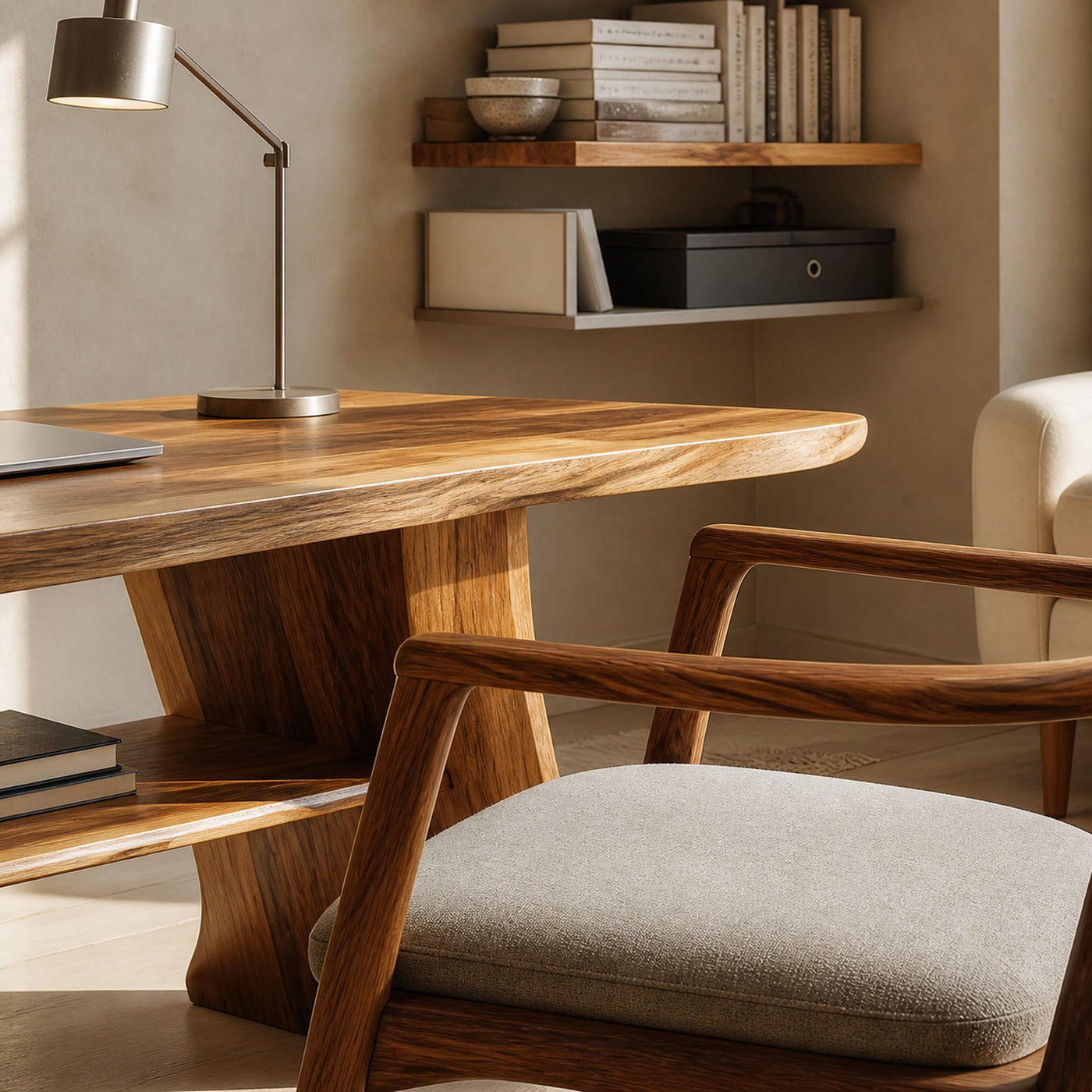 Farmhouse Live Edge Desk For Creative Studio And Office - product view 4
