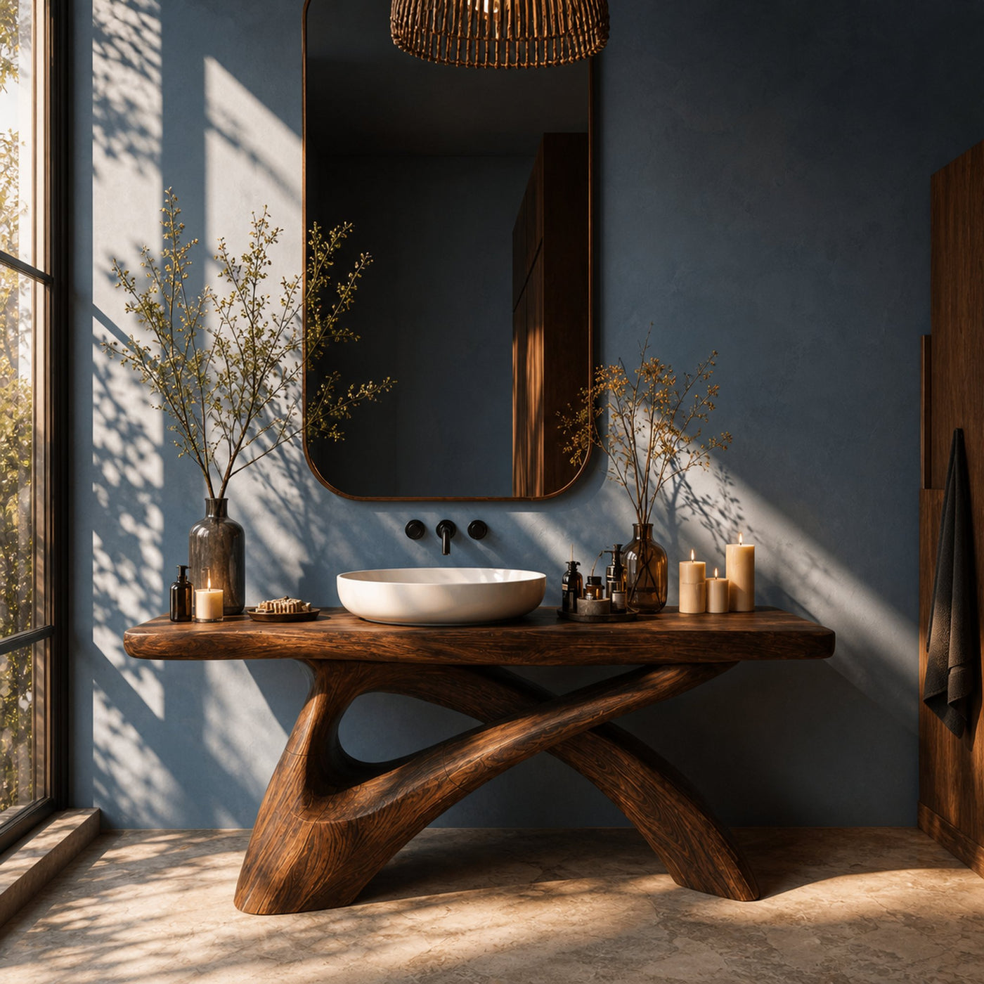 Farmhouse Live Edge Vanity For Cozy Bathroom - product view 2