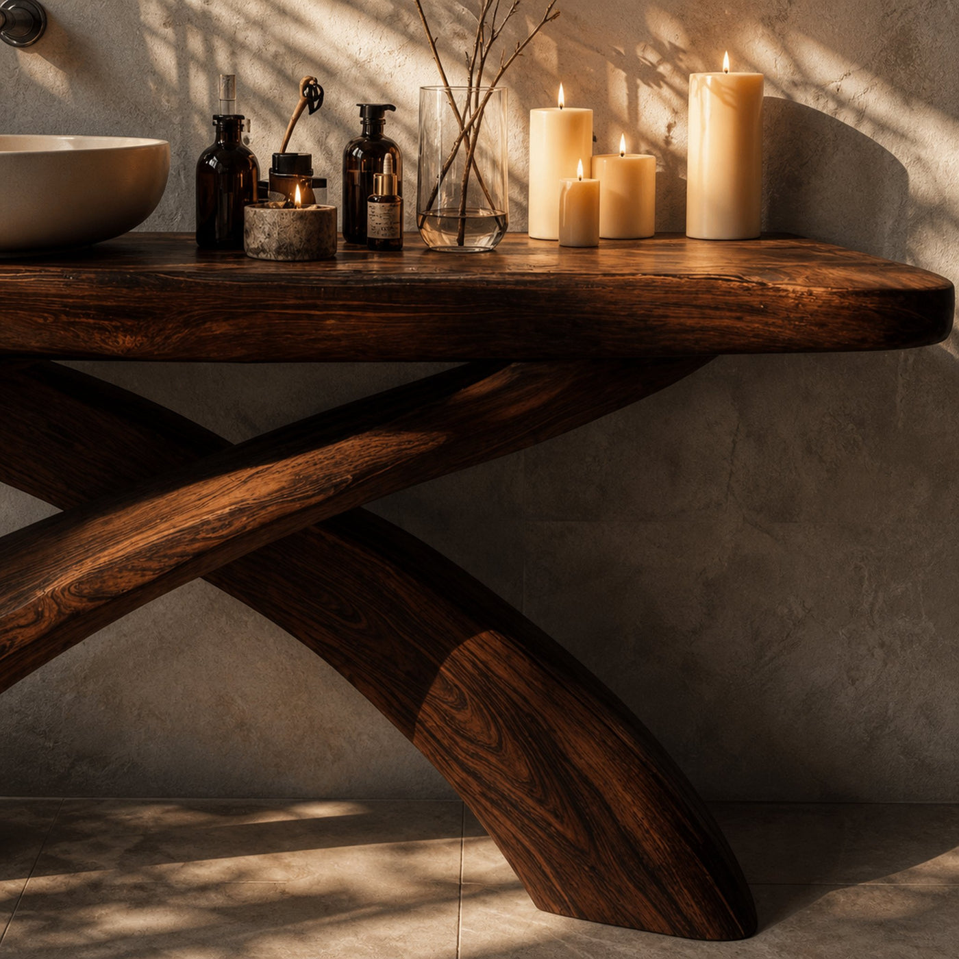 Farmhouse Live Edge Vanity For Cozy Bathroom - product view 4