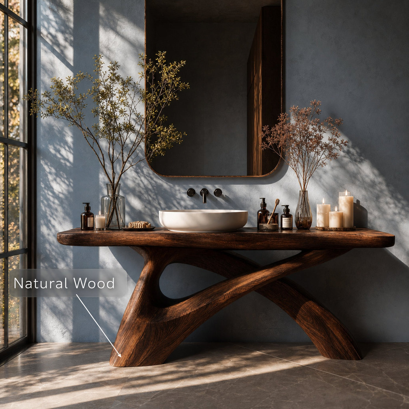 Farmhouse Live Edge Vanity For Cozy Bathroom - product view 5