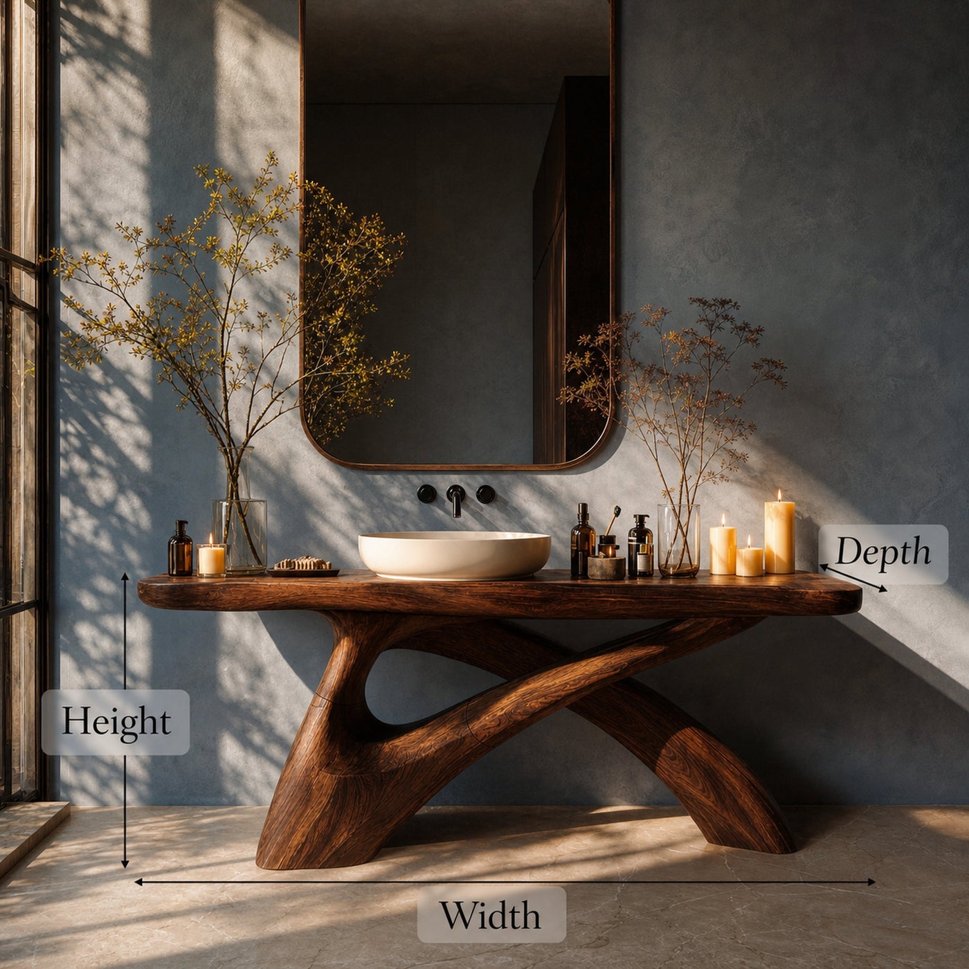 Farmhouse Live Edge Vanity For Cozy Bathroom - product view 6