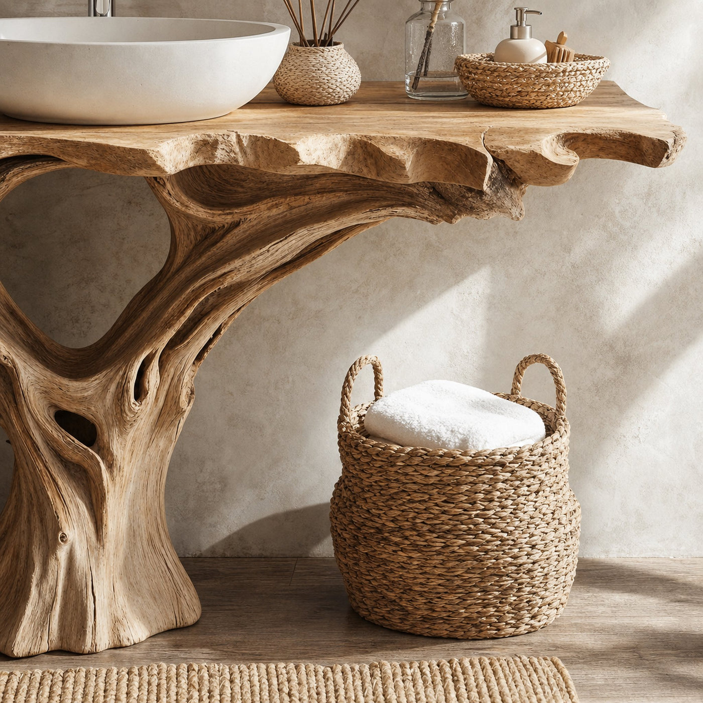Farmhouse Natural Wood Bathroom Vanity For Relaxing Bathrooms - product view 4