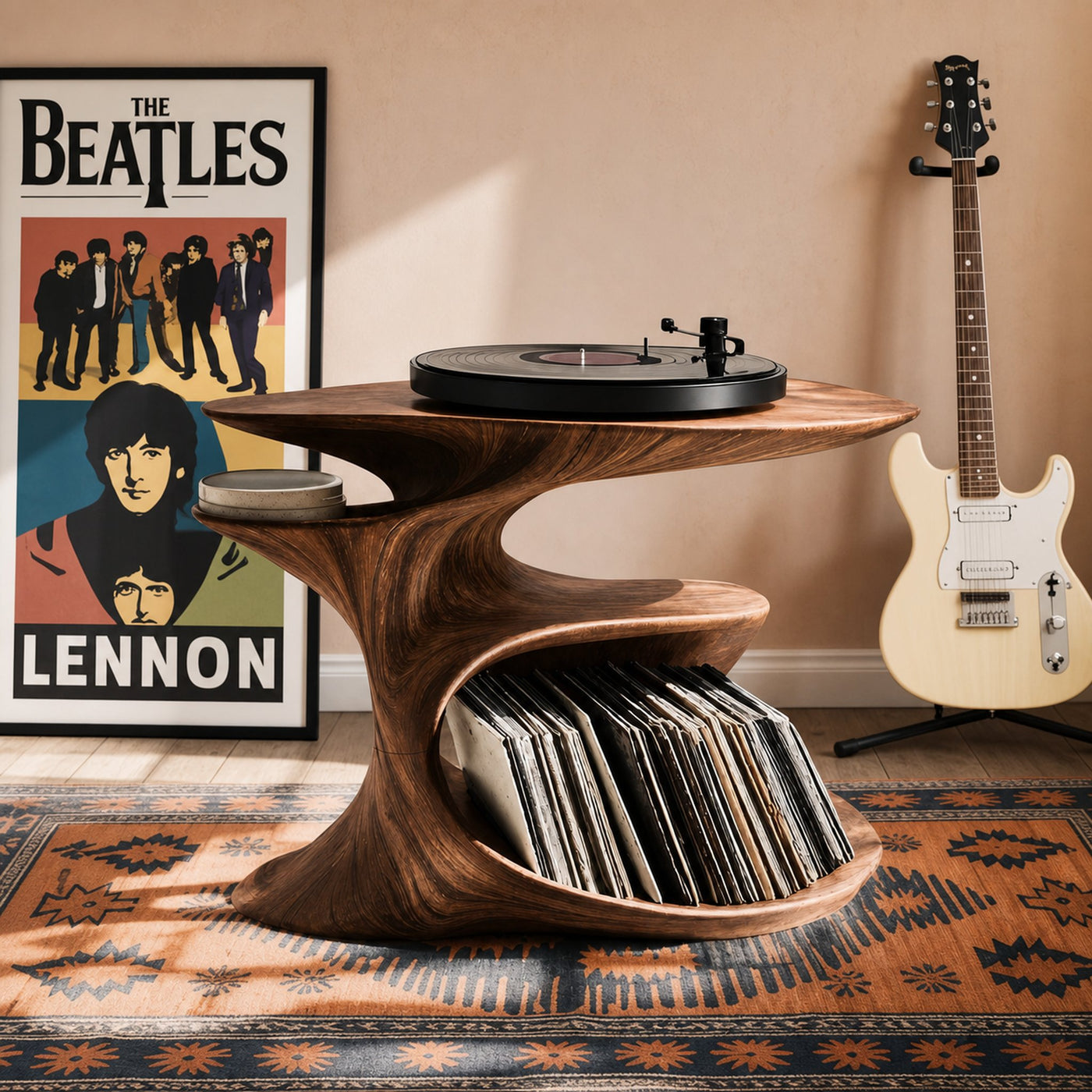 Farmhouse Record Stand Country Home Decor Style - product view 3