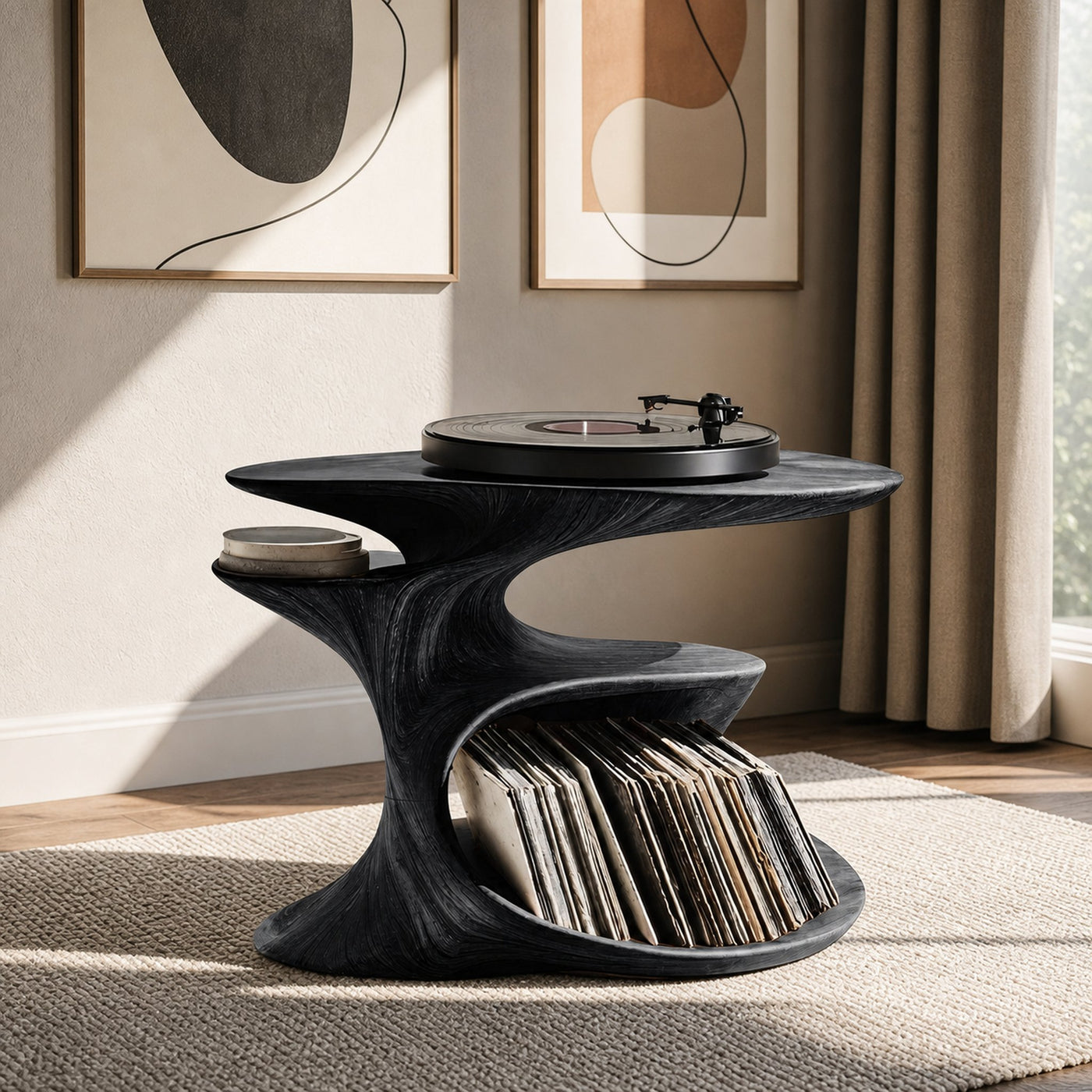 Farmhouse Record Stand Country Home Decor Style - product view 4