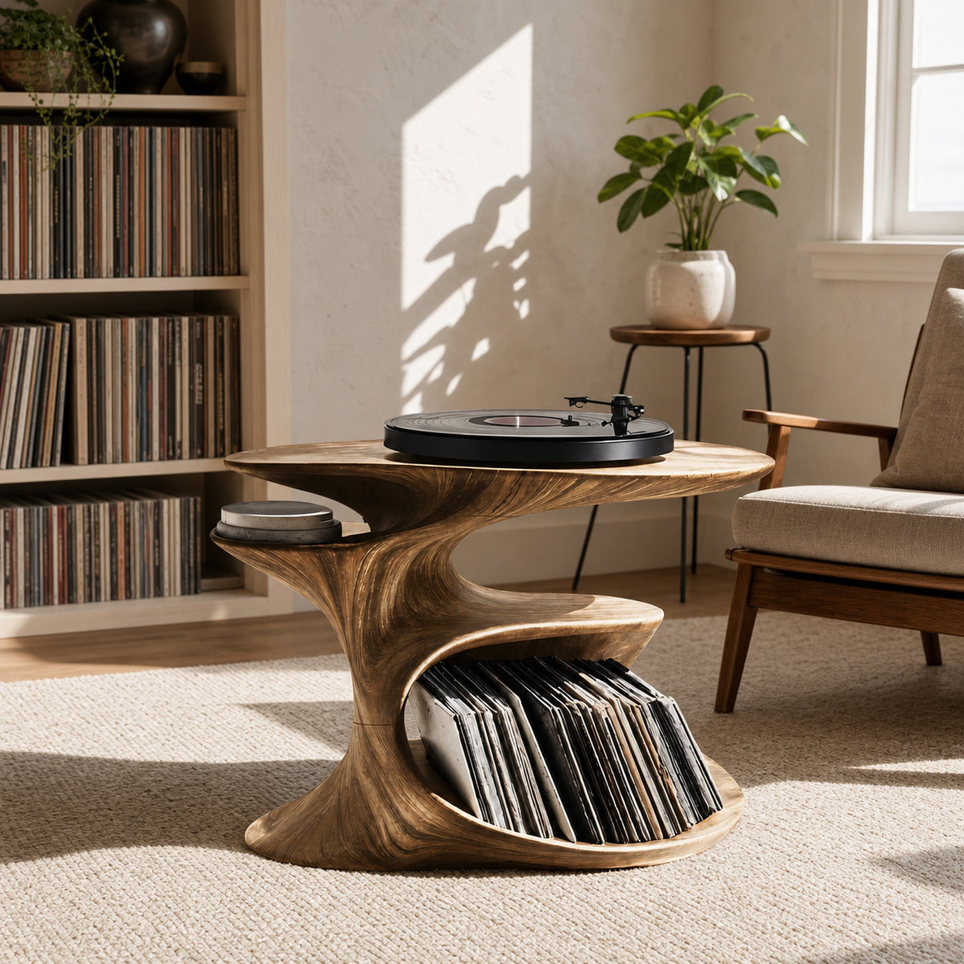 Farmhouse Record Stand Country Home Decor Style - product view 5