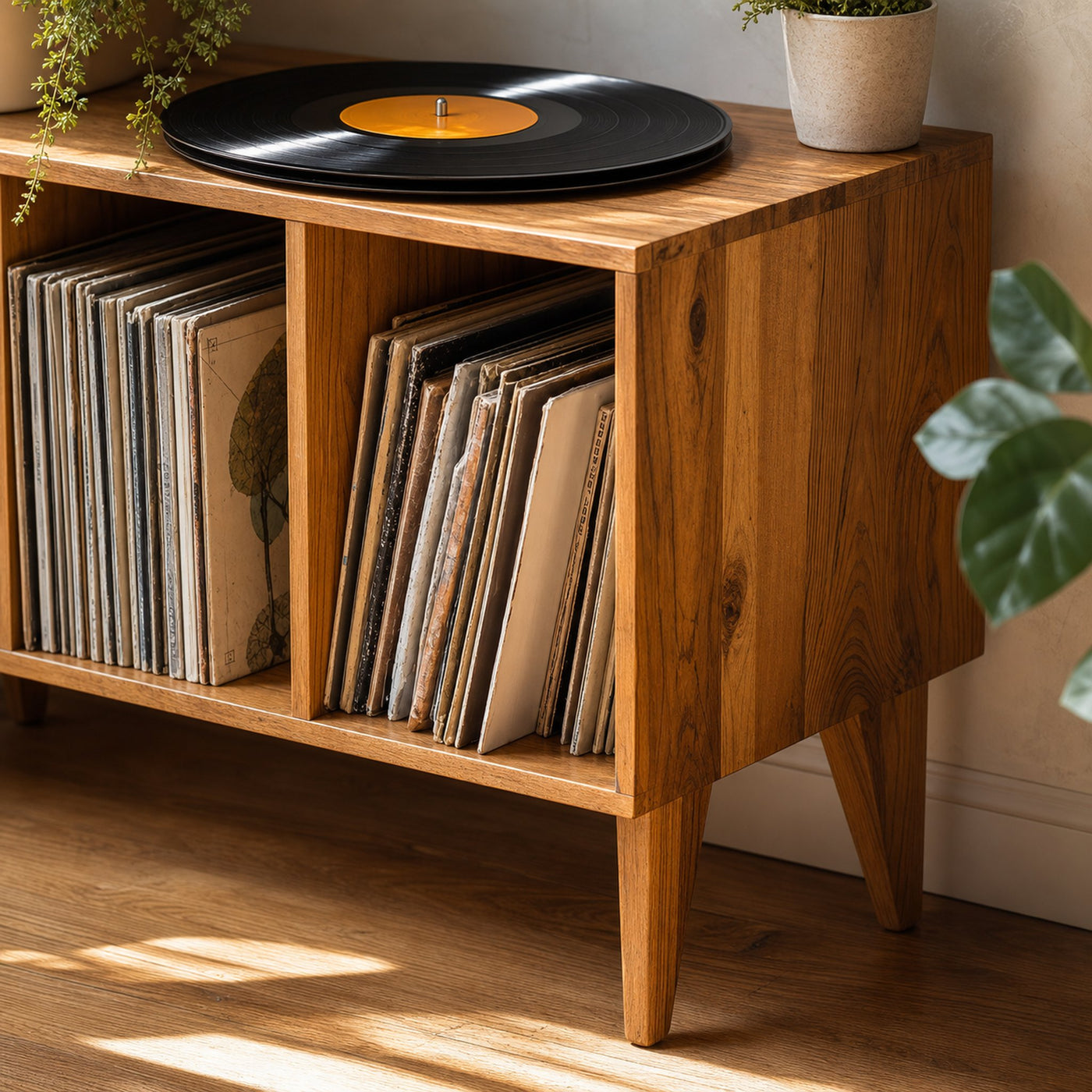 Farmhouse Record Stand For Vinyl Collection In Entryway Area - product view 4