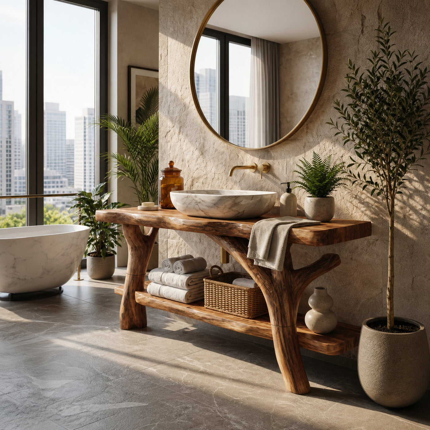 Farmhouse Solid Wood Bathroom Vanity With Shelf For Rustic Bath - product view 2
