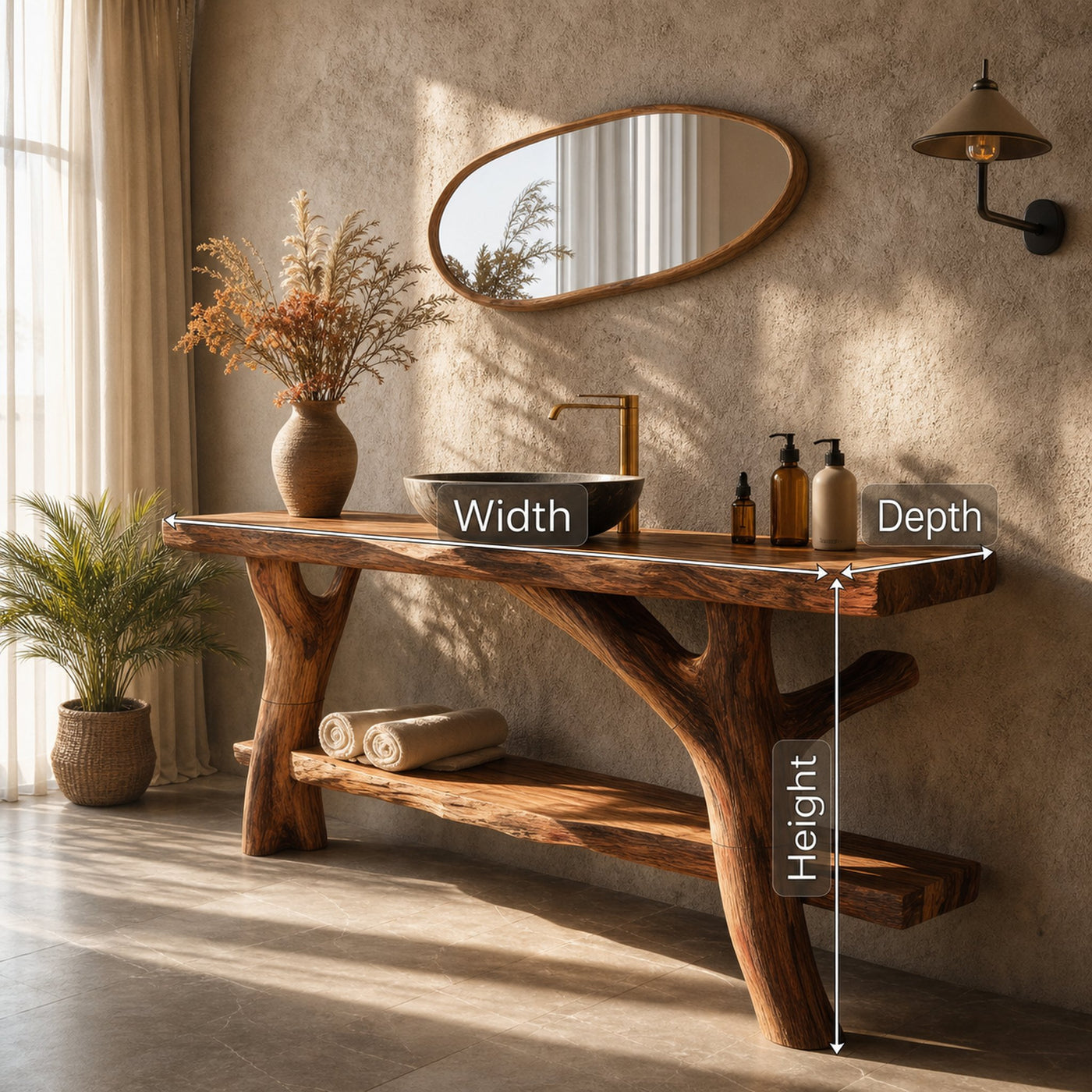 Farmhouse Solid Wood Bathroom Vanity With Shelf For Rustic Bath - product view 6