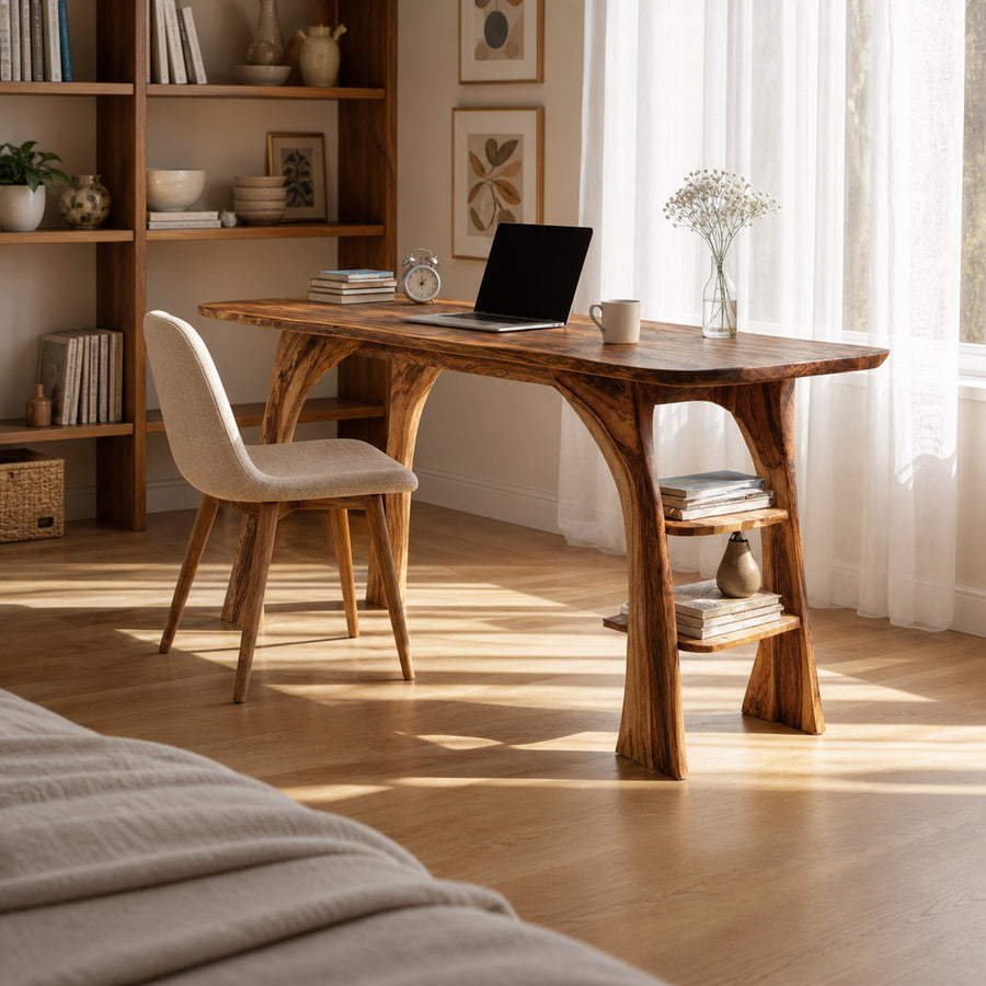 Farmhouse Solid Wood Desk For Bedroom Or Creative Workspace