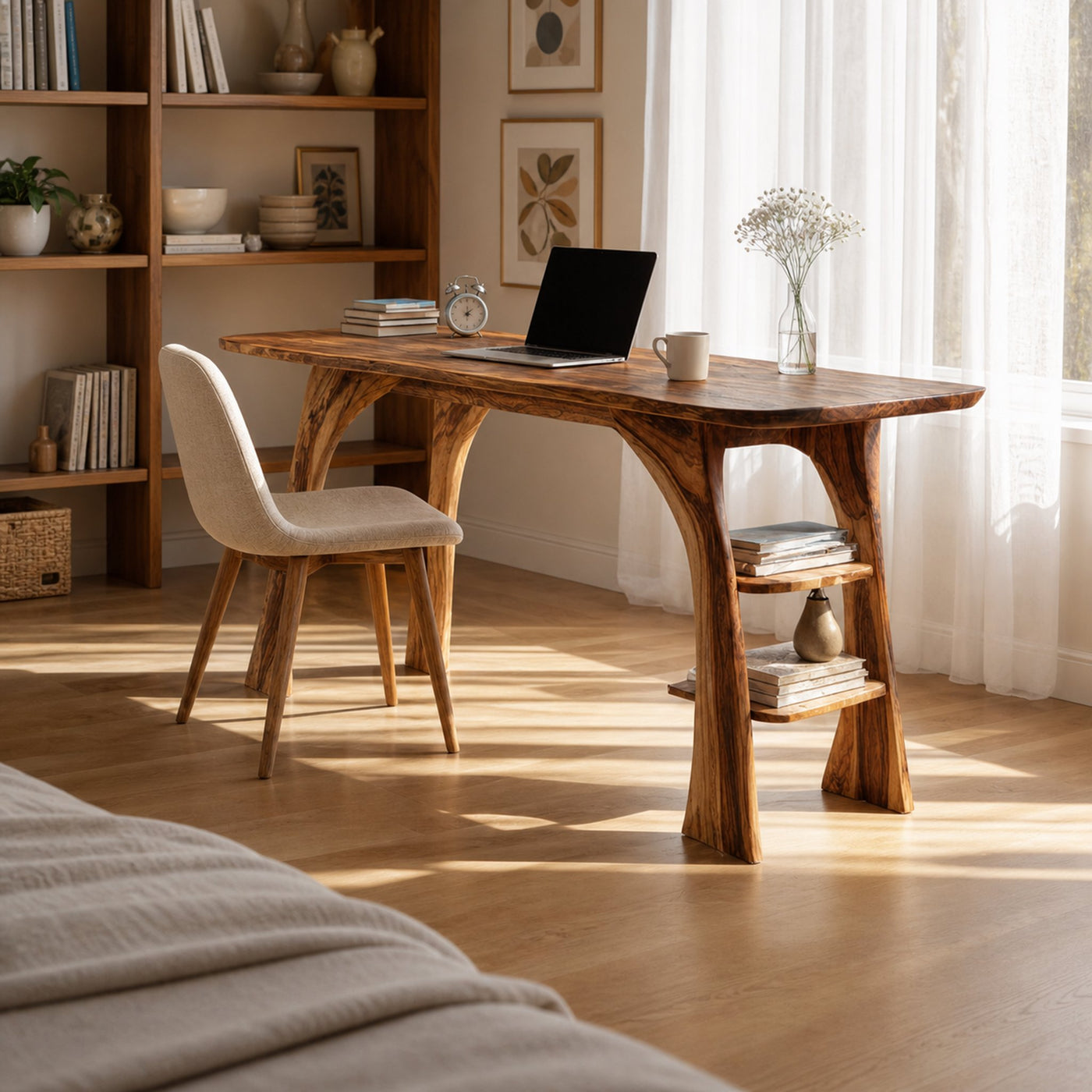 Farmhouse Solid Wood Desk For Bedroom Or Creative Workspace