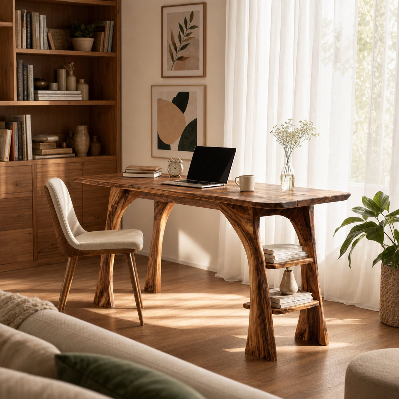Farmhouse Solid Wood Desk For Bedroom Or Creative Workspace - product view 2