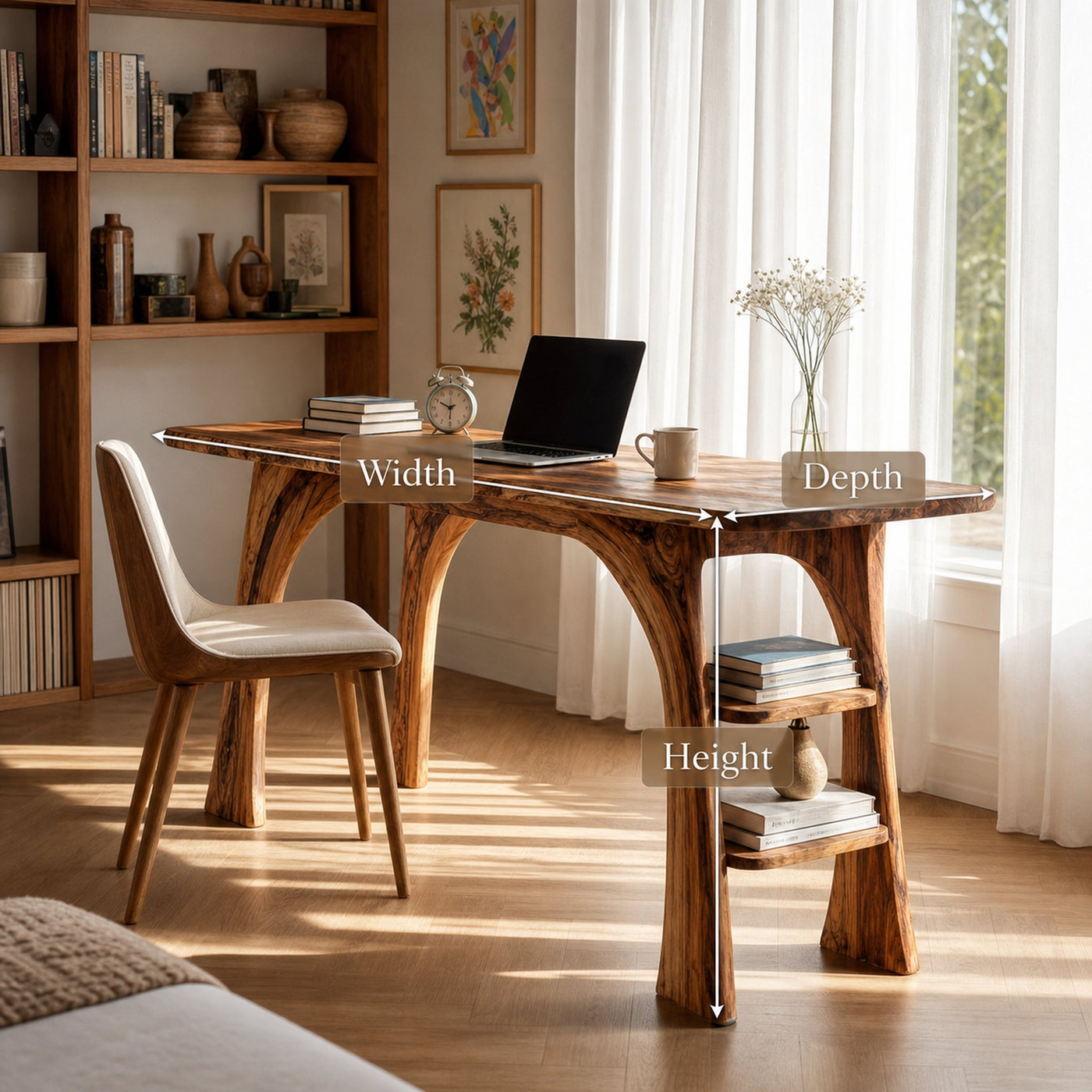Farmhouse Solid Wood Desk For Bedroom Or Creative Workspace - product view 7