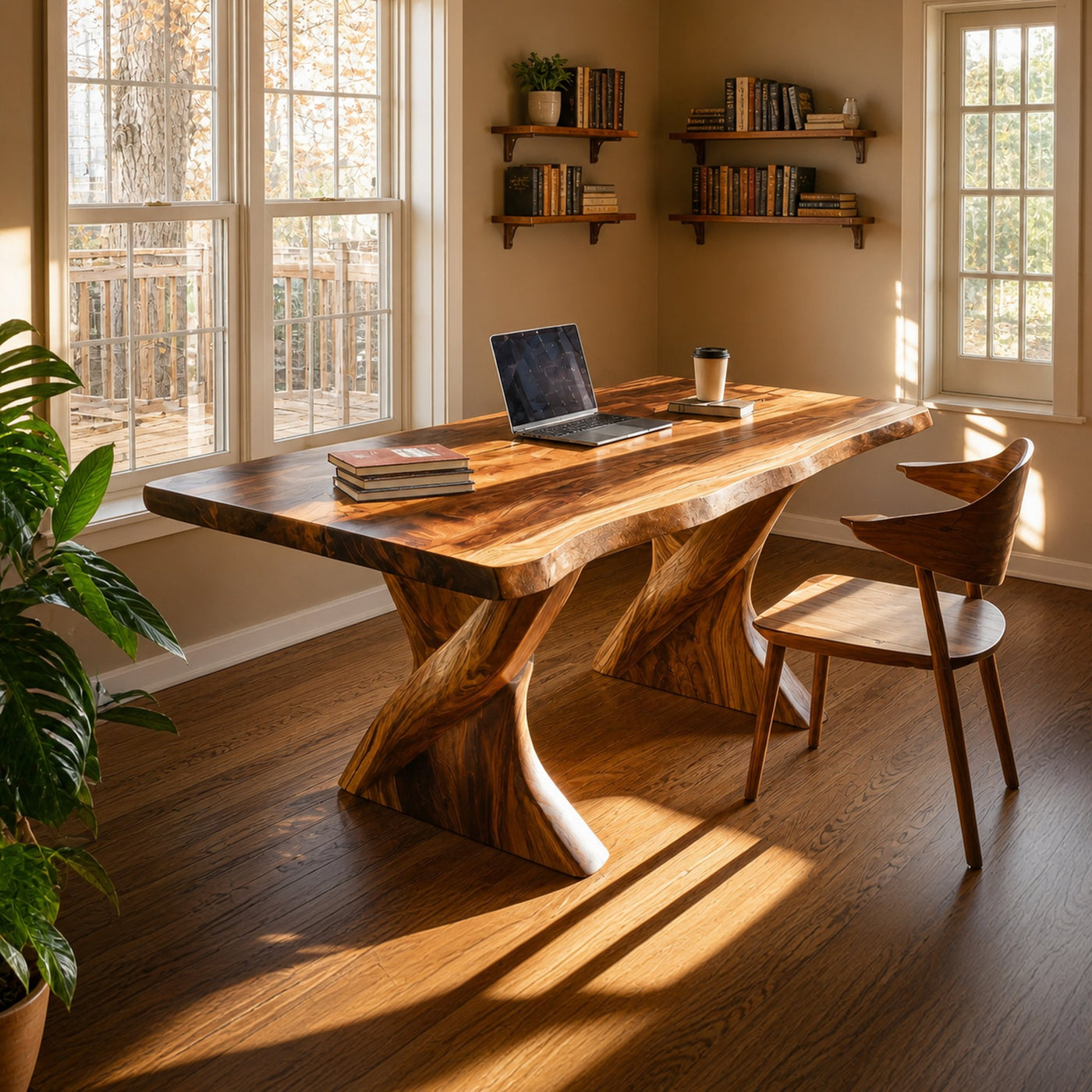 Farmhouse Solid Wood Desk For Minimalist Bedroom Decor