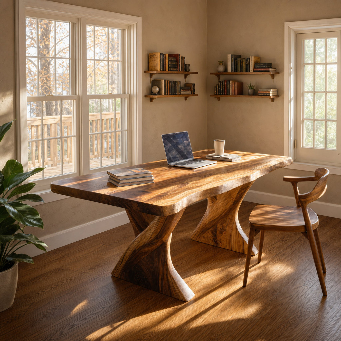 Farmhouse Solid Wood Desk For Minimalist Bedroom Decor - product view 2