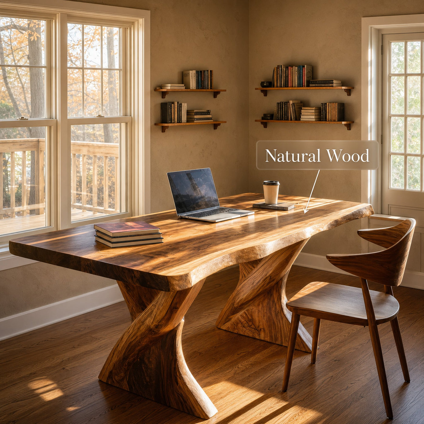 Farmhouse Solid Wood Desk For Minimalist Bedroom Decor - product view 5