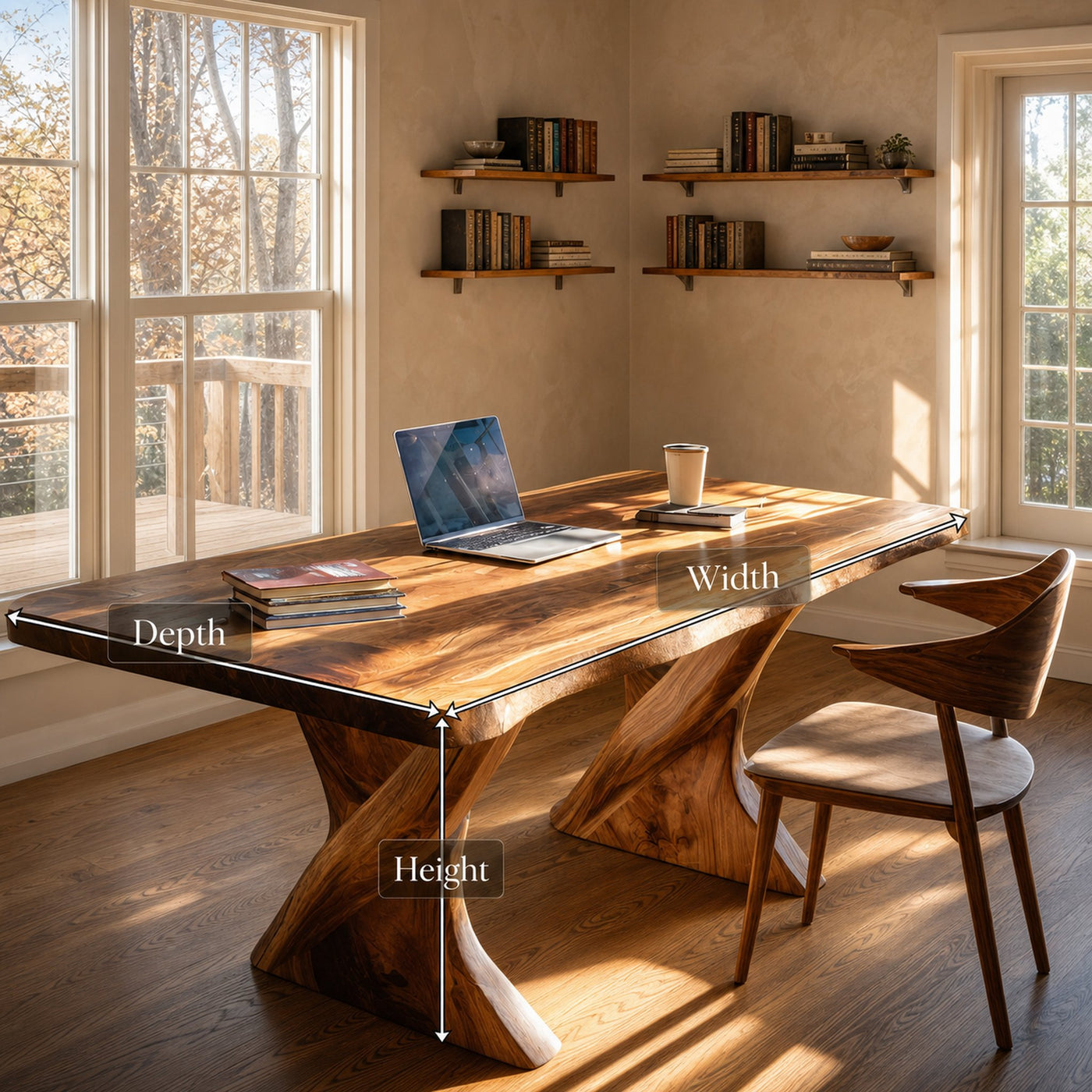 Farmhouse Solid Wood Desk For Minimalist Bedroom Decor - product view 6