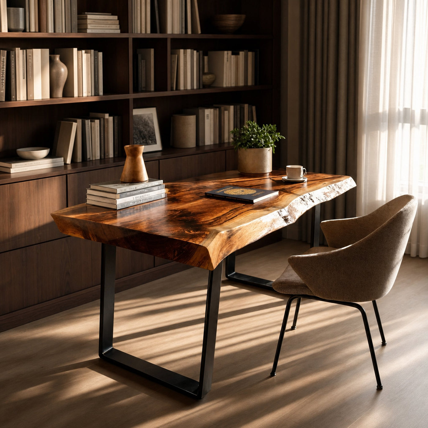 Farmhouse Solid Wood Live Edge Desk For Interior Decor - product view 2