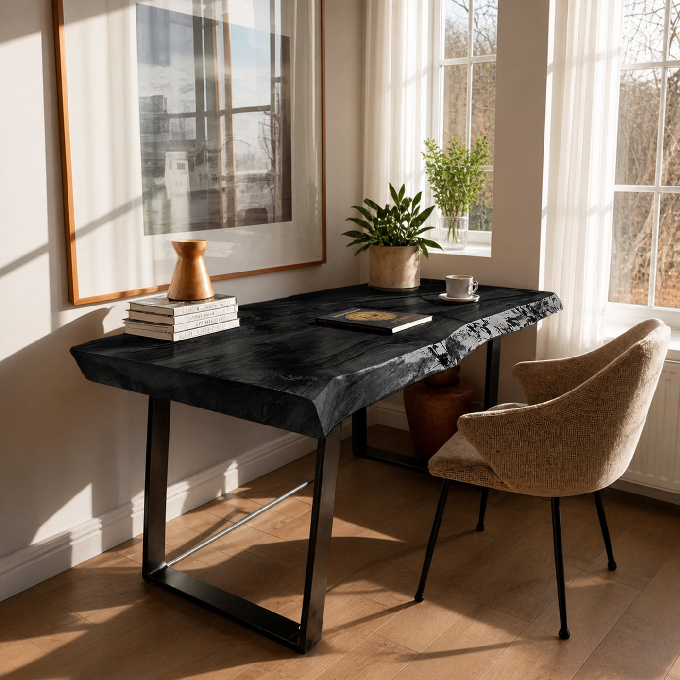 Farmhouse Solid Wood Live Edge Desk For Interior Decor - product view 4