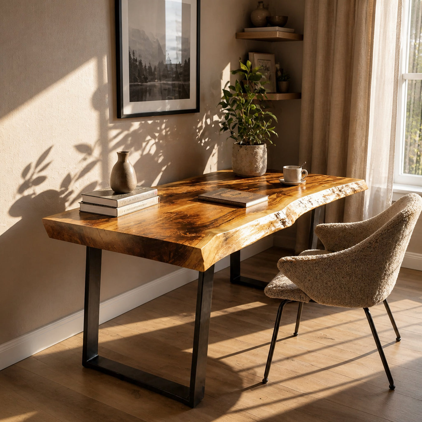 Farmhouse Solid Wood Live Edge Desk For Interior Decor - product view 5