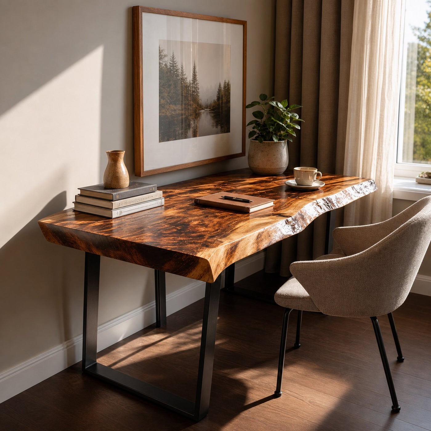 Farmhouse Solid Wood Live Edge Desk For Interior Decor - product view 6