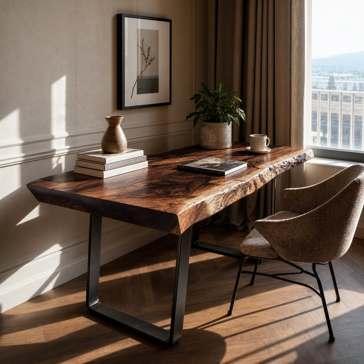 Farmhouse Solid Wood Live Edge Desk For Interior Decor - product view 7