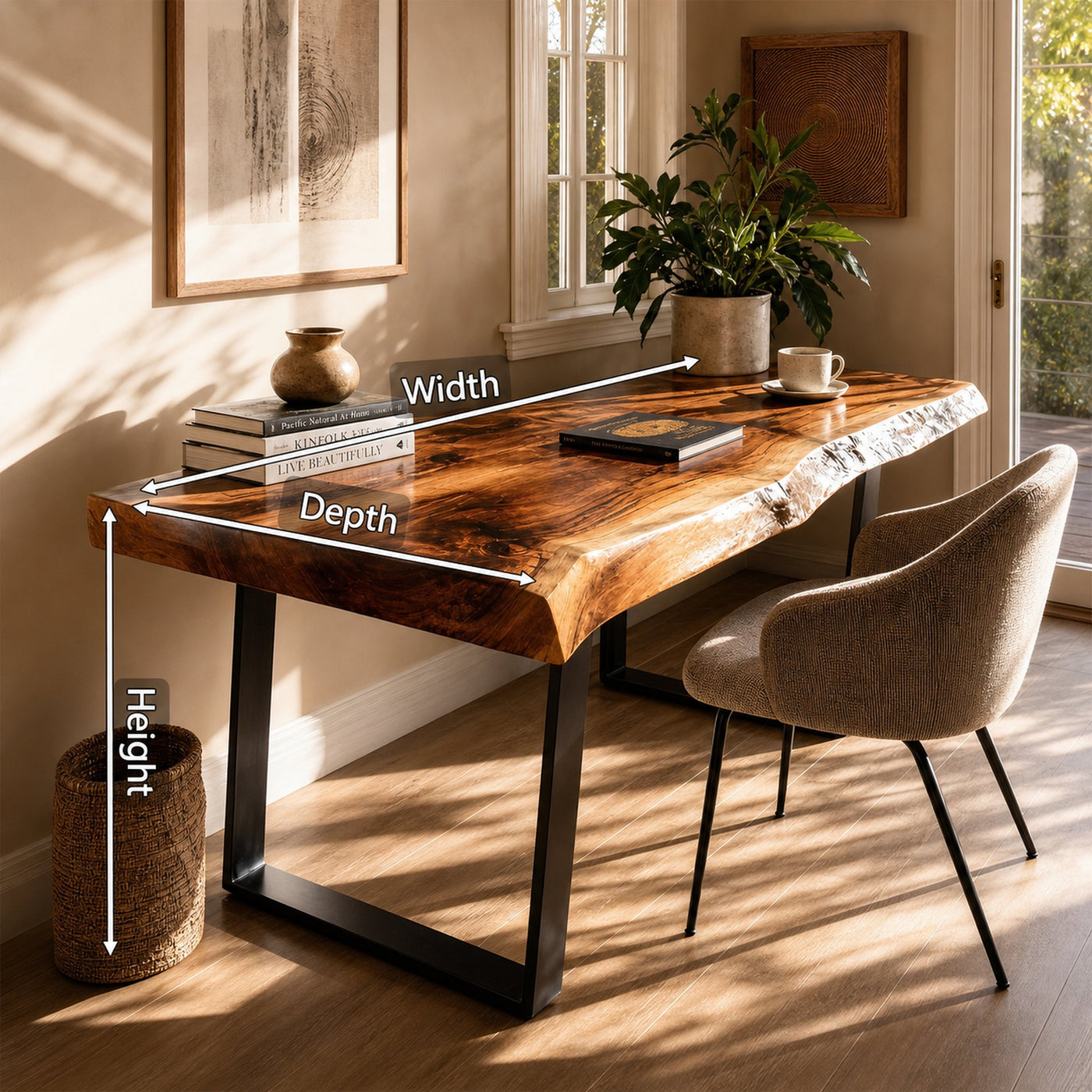 Farmhouse Solid Wood Live Edge Desk For Interior Decor - product view 8