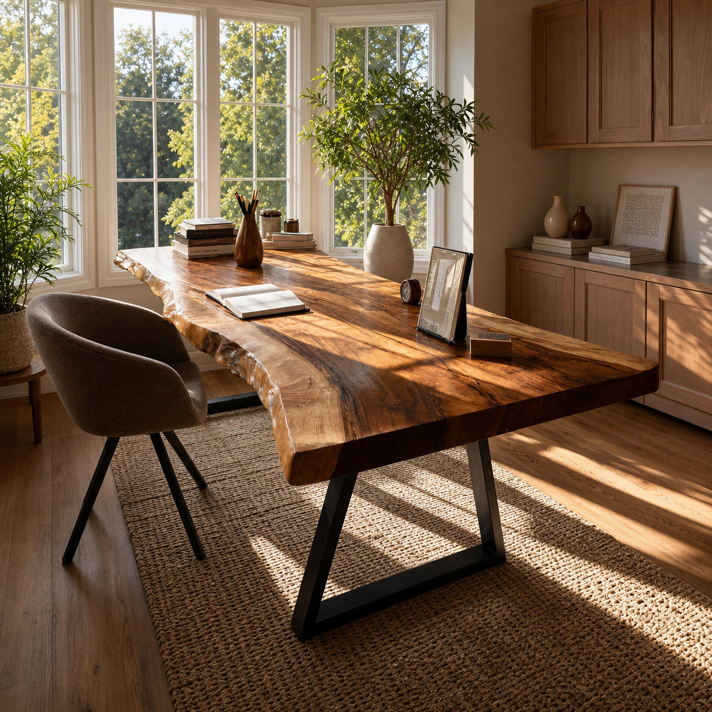 Farmhouse Solid Wood Tabletop For Bedroom Design